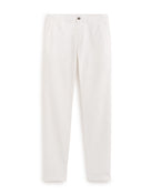Slim Fit Stretch Cotton Trousers - Off White