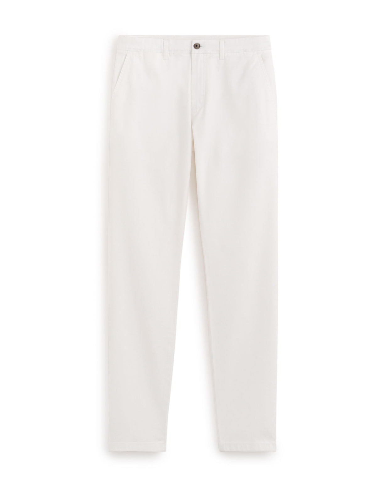 Slim Fit Stretch Cotton Trousers - Off White