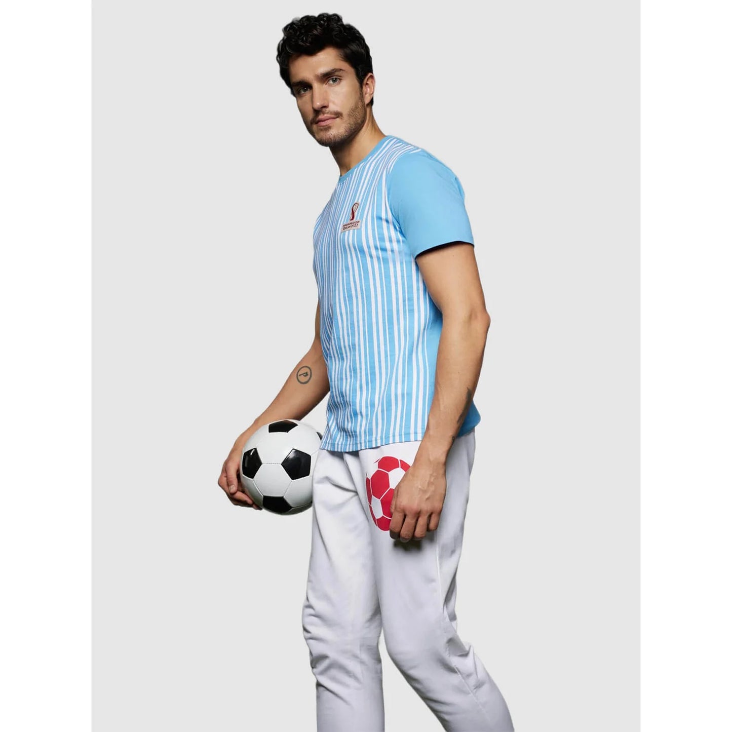 Celio* Fifa Regular Fit Cotton Blue T-Shirt