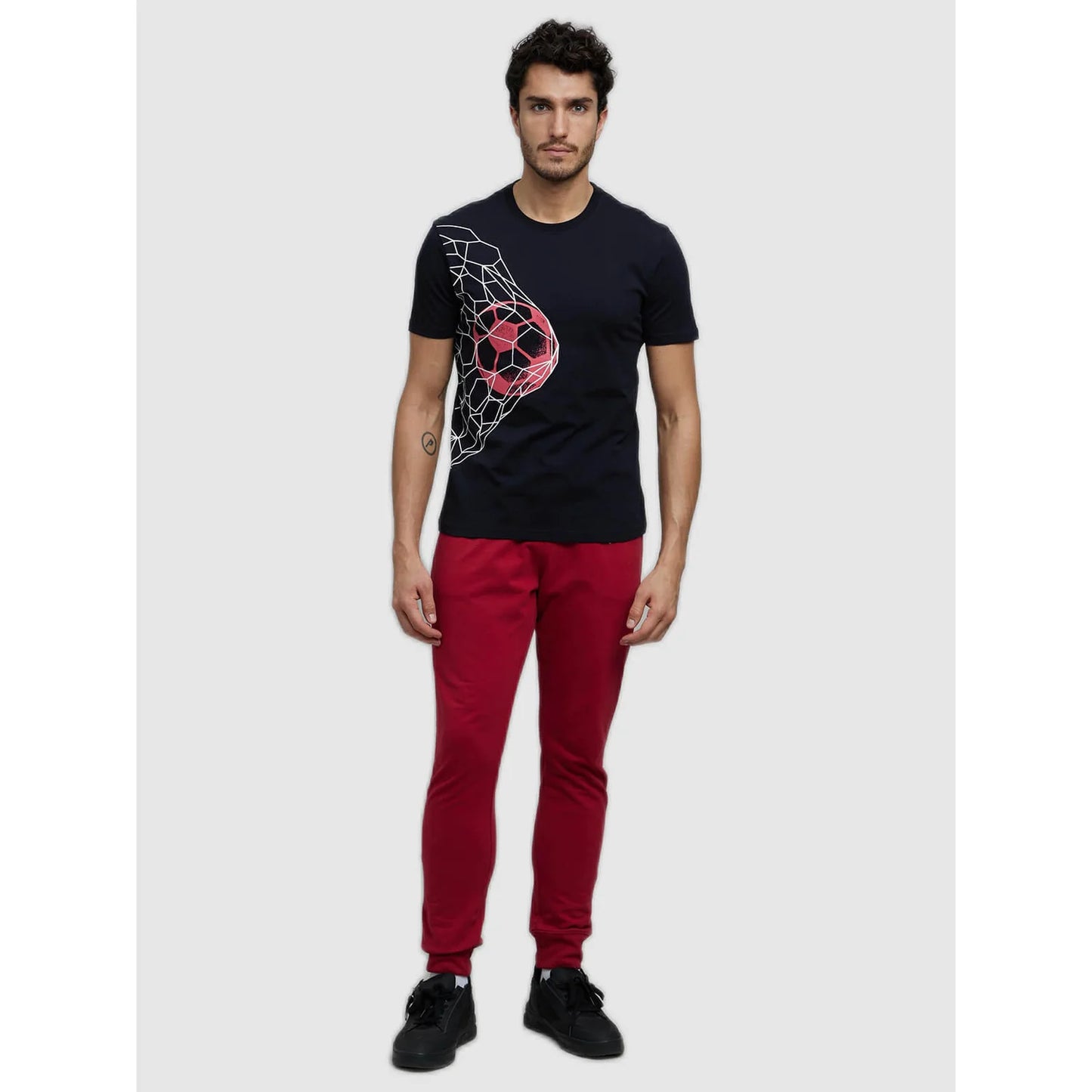 Celio* Fifa Regular Fit Cotton Black T-Shirt
