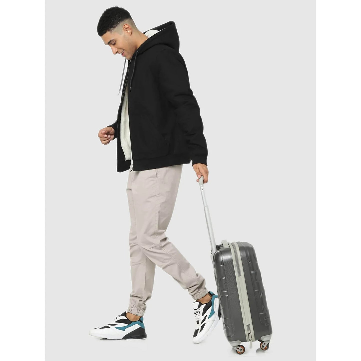 Celio* Solid Regular Fit Cotton Black Jacket