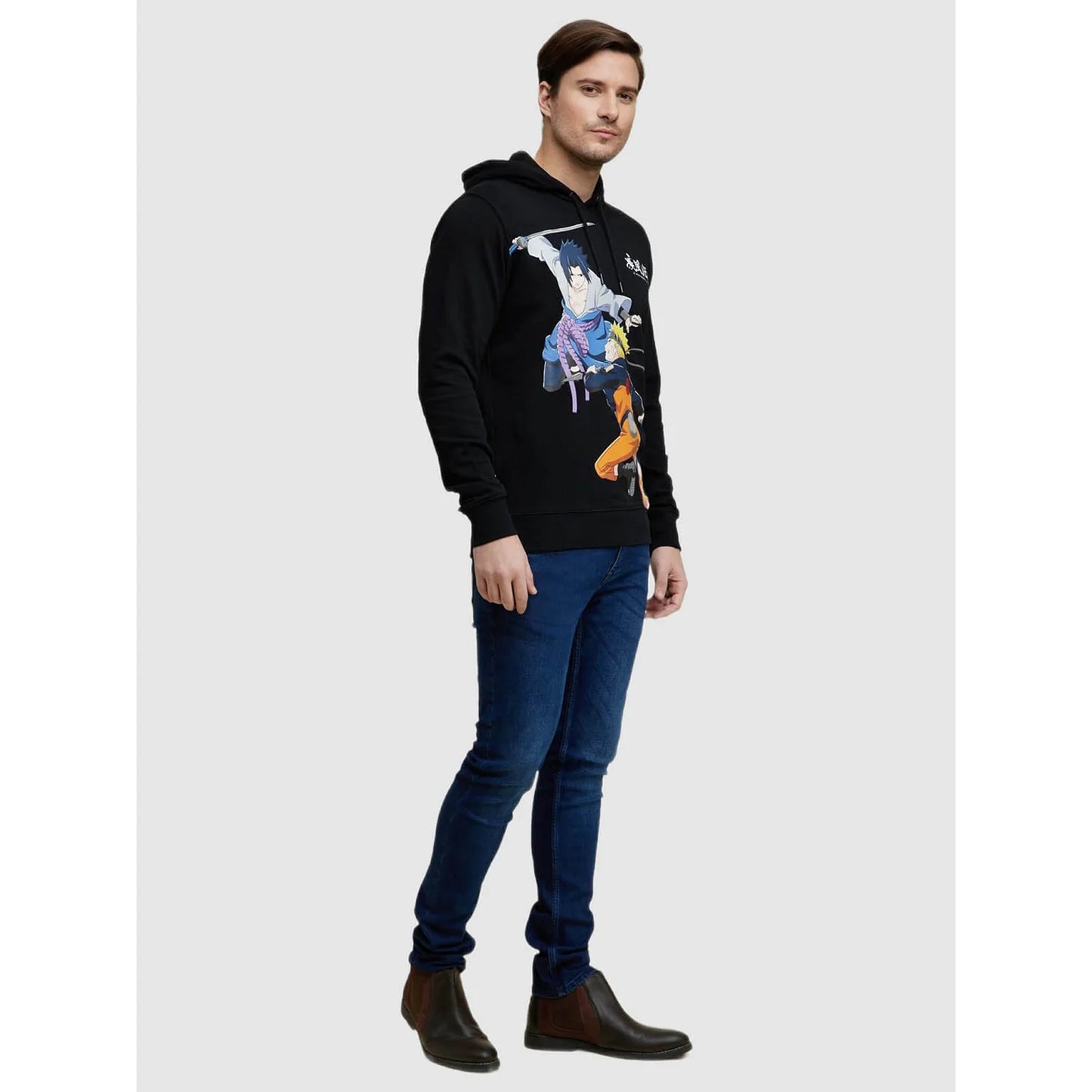 Celio* Naruto Regular Fit Cotton Black Sweatshirt