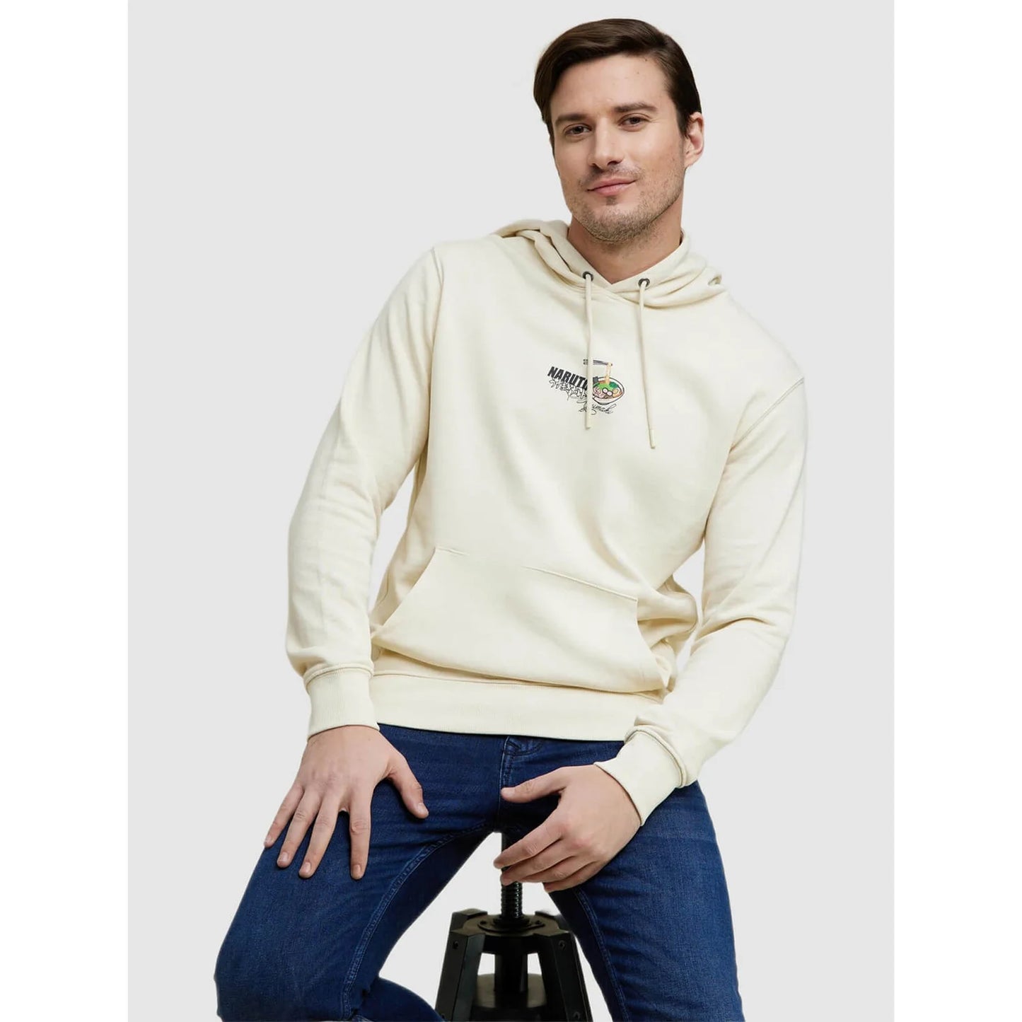Celio* Naruto Regular Fit Cotton Cream Sweatshirt