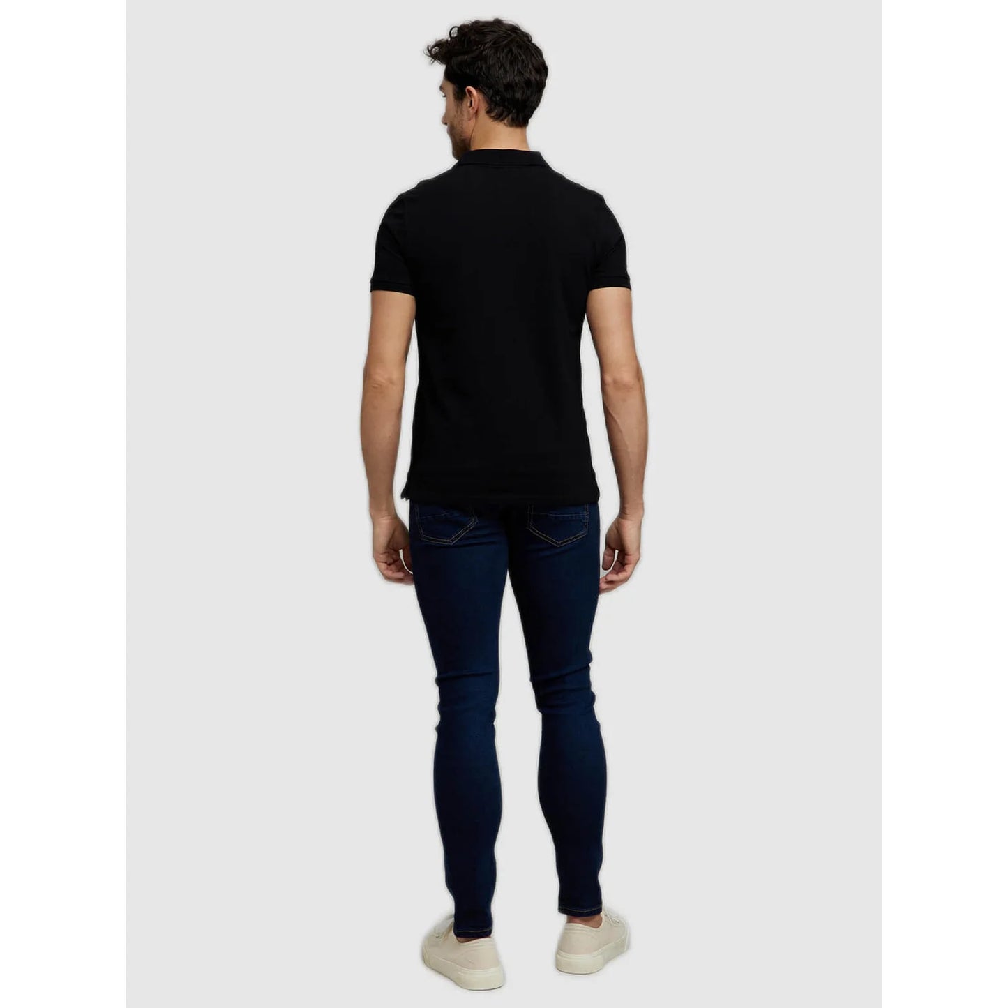 Celio* Solid Slim Fit Cotton Black T-Shirt