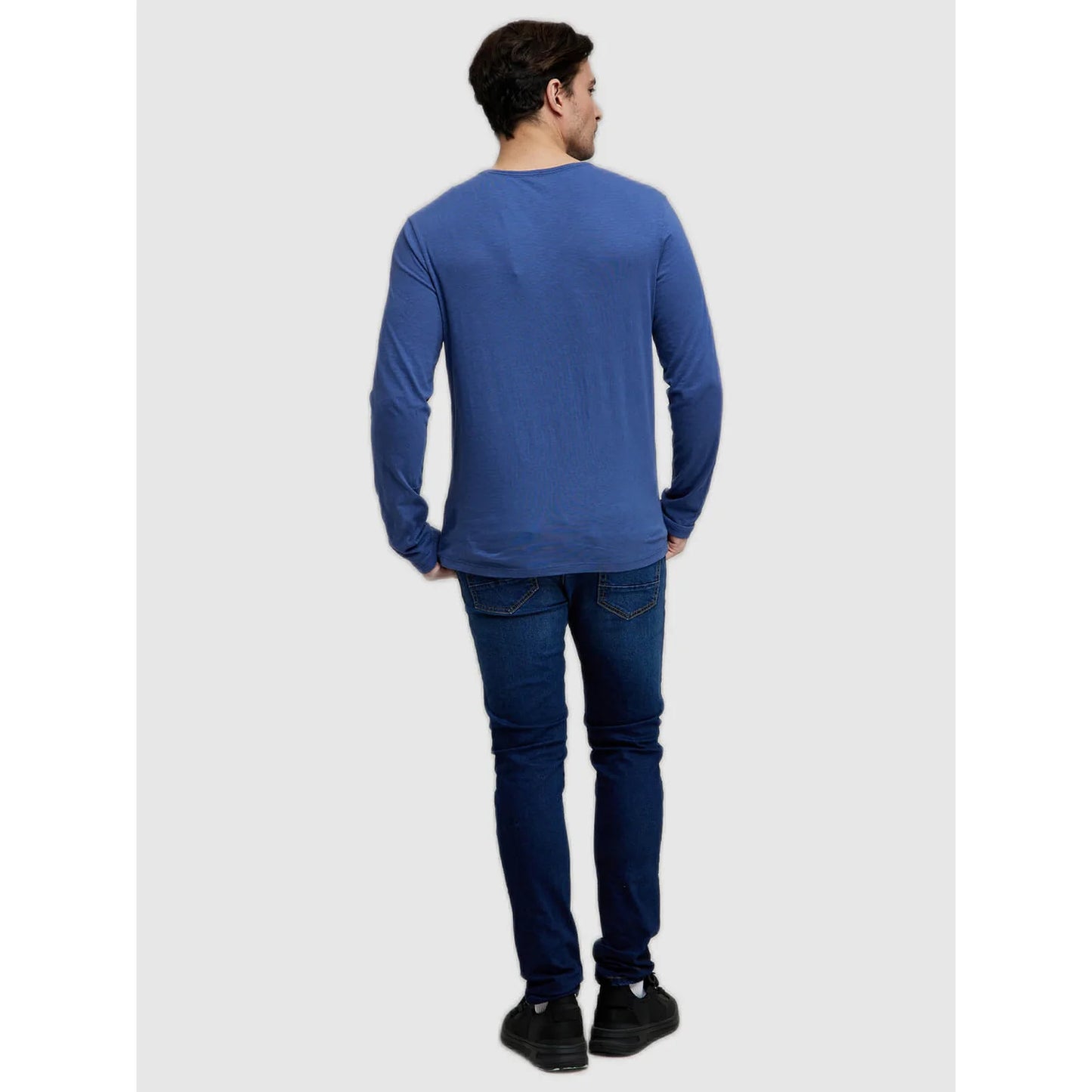Celio* Solid Regular Fit Cotton Blue T-Shirt