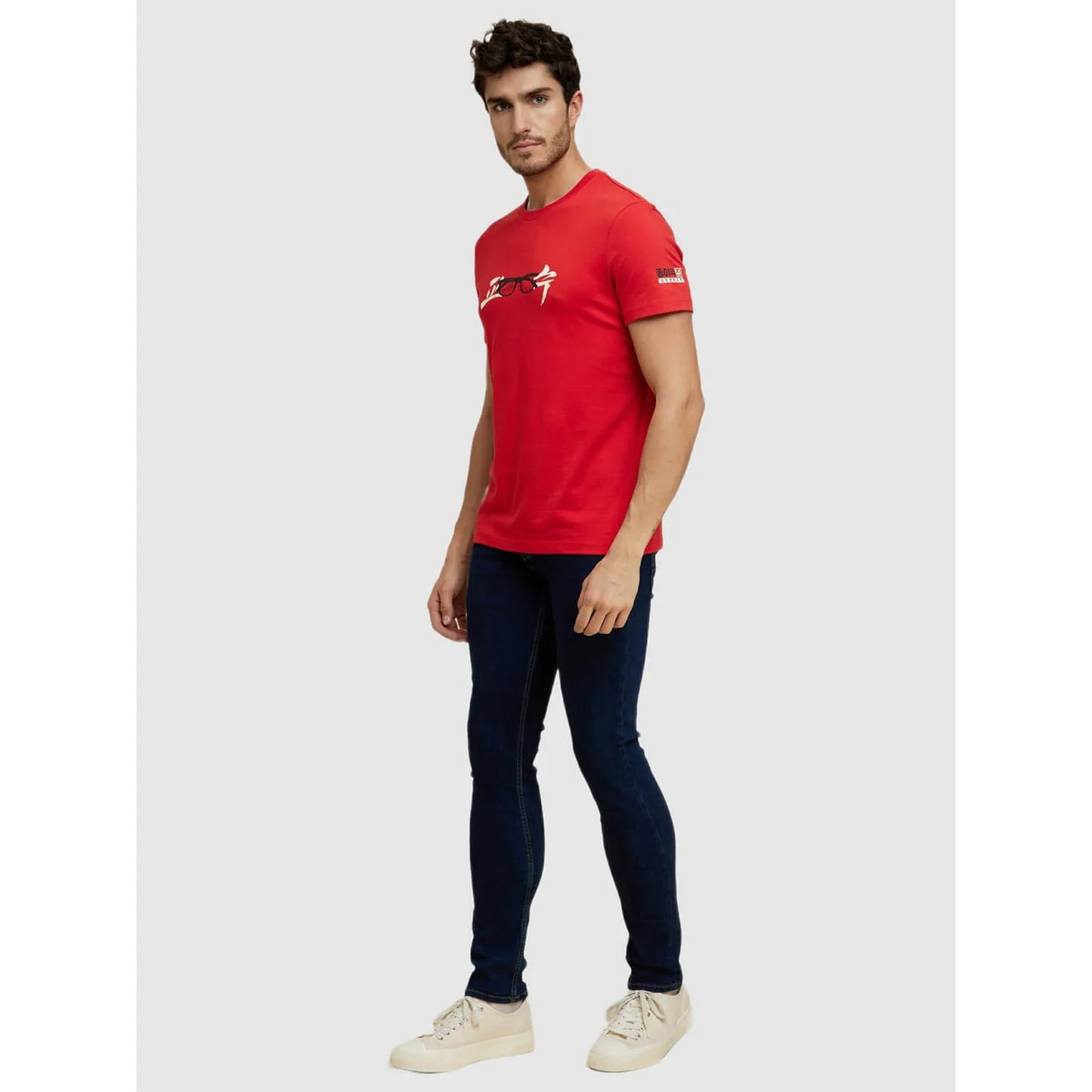 Celio* Money Heist Slim Fit Cotton Red T-Shirt