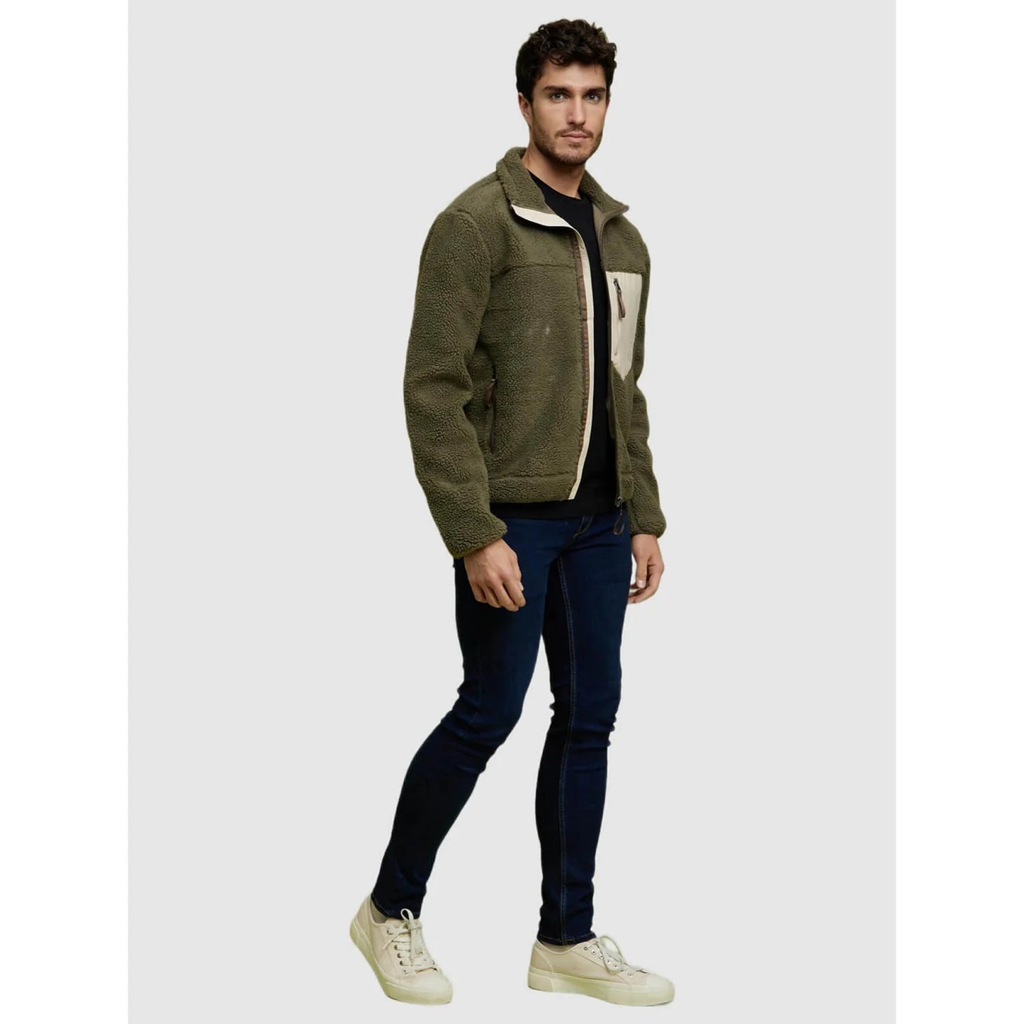Celio* Colourblock Regular Fit Polyester Olive Jacket