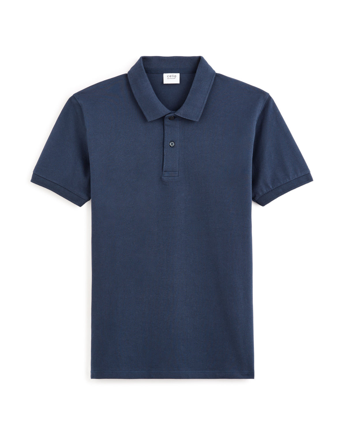 Regular Fit 100% Cotton Polo Collar T-Shirt - Navy Blue