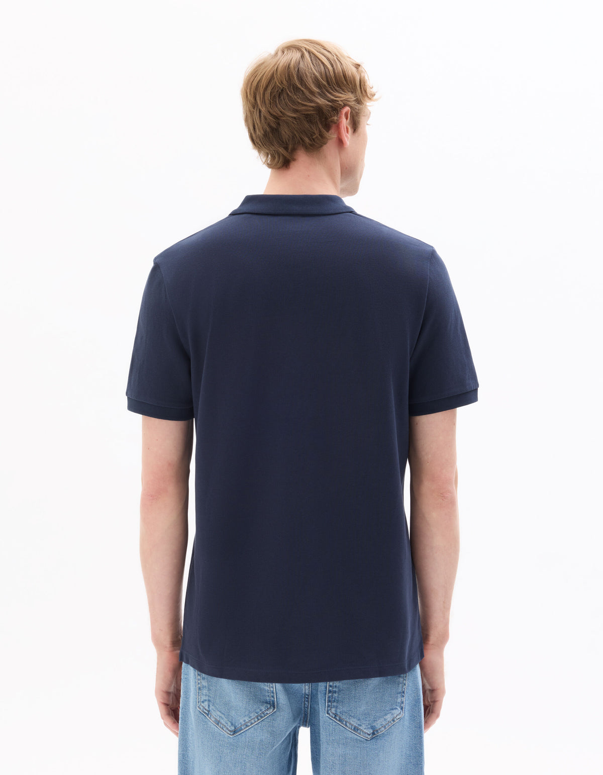 Regular Fit 100% Cotton Polo Collar T-Shirt - Navy Blue