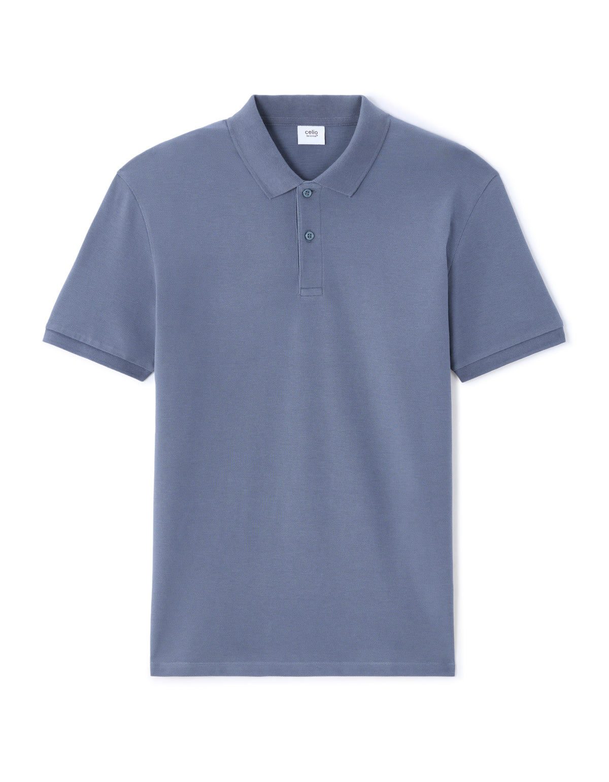 Slim Fit 100% Cotton Polo Collar T-Shirt - Blue