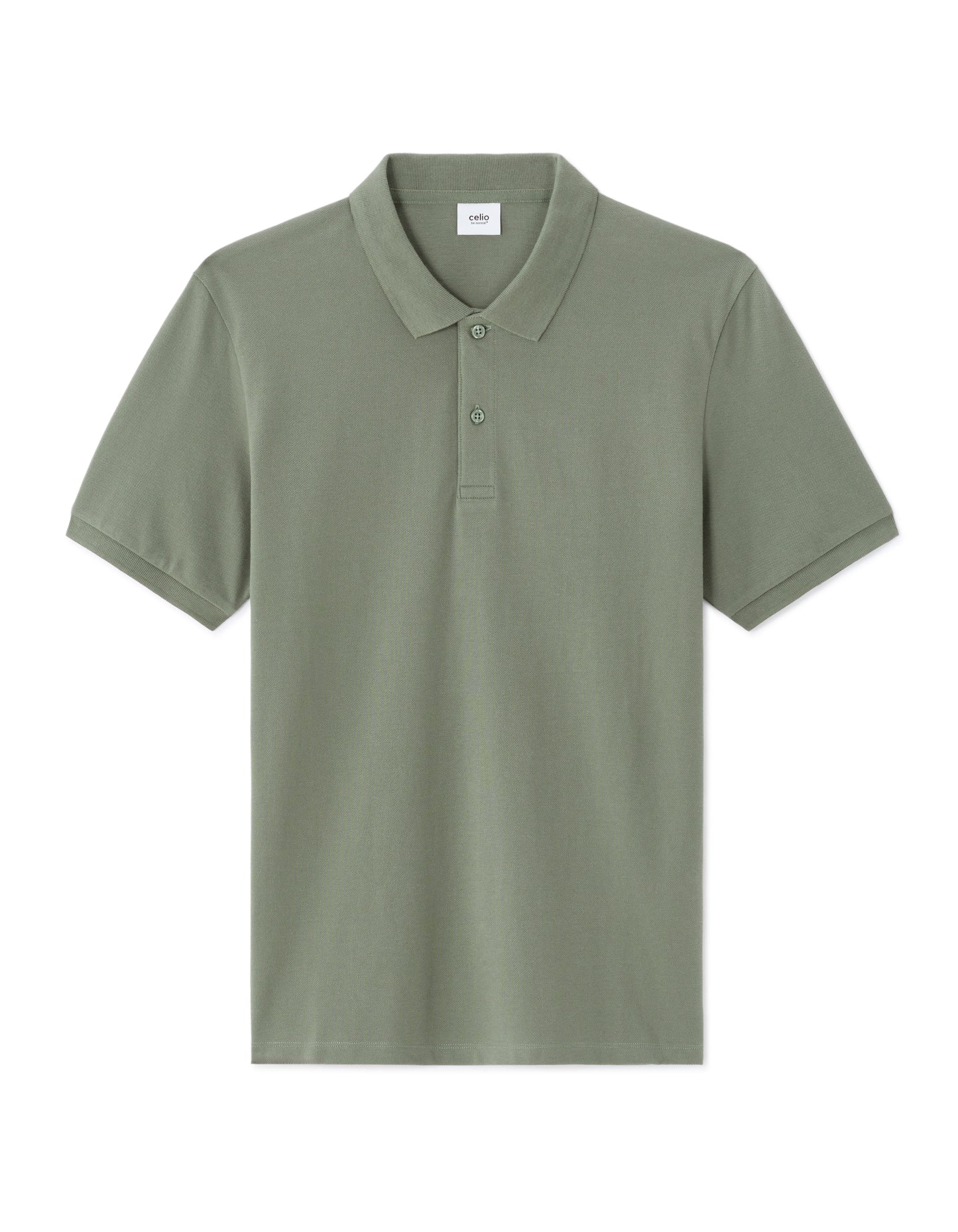 Slim Fit 100% Cotton Polo Collar T-Shirt - Green