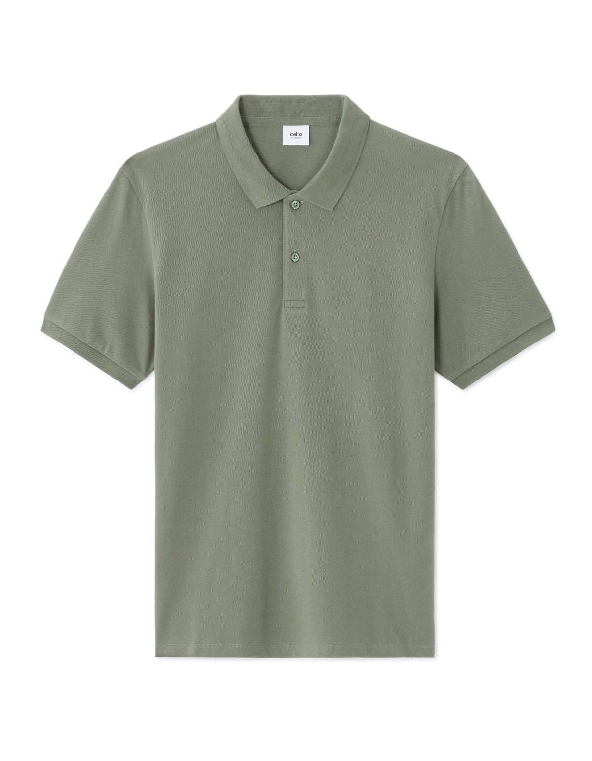Slim Fit 100% Cotton Polo Collar T-Shirt - Green