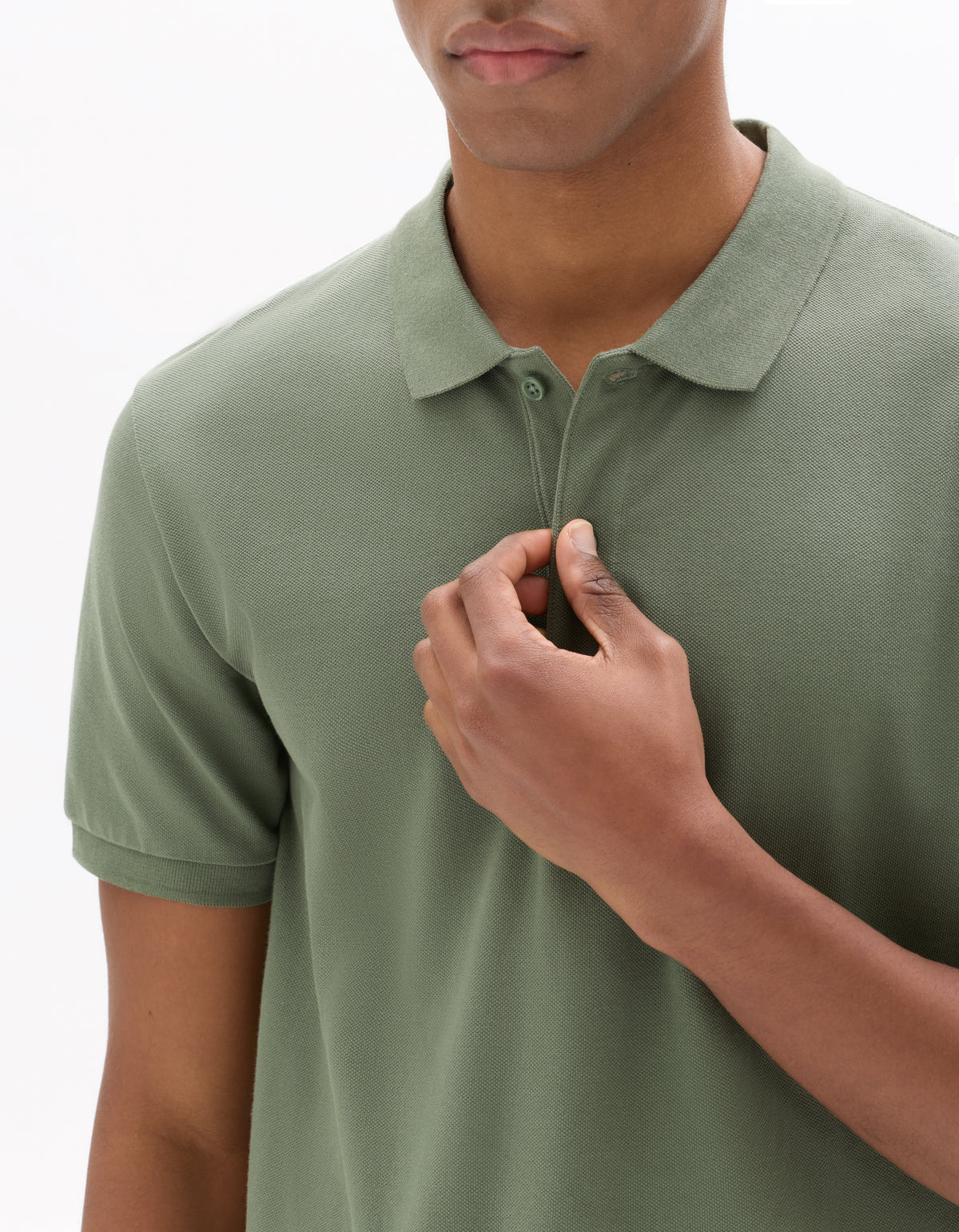 Slim Fit 100% Cotton Polo Collar T-Shirt - Green