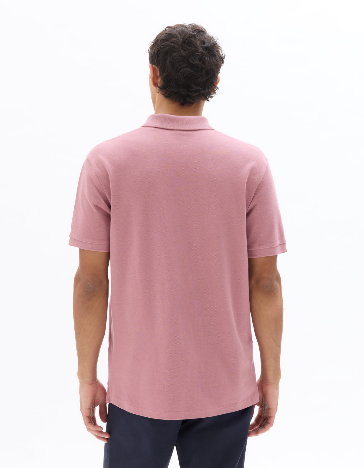 Slim Fit 100% Cotton Polo Collar T-Shirt - Pink