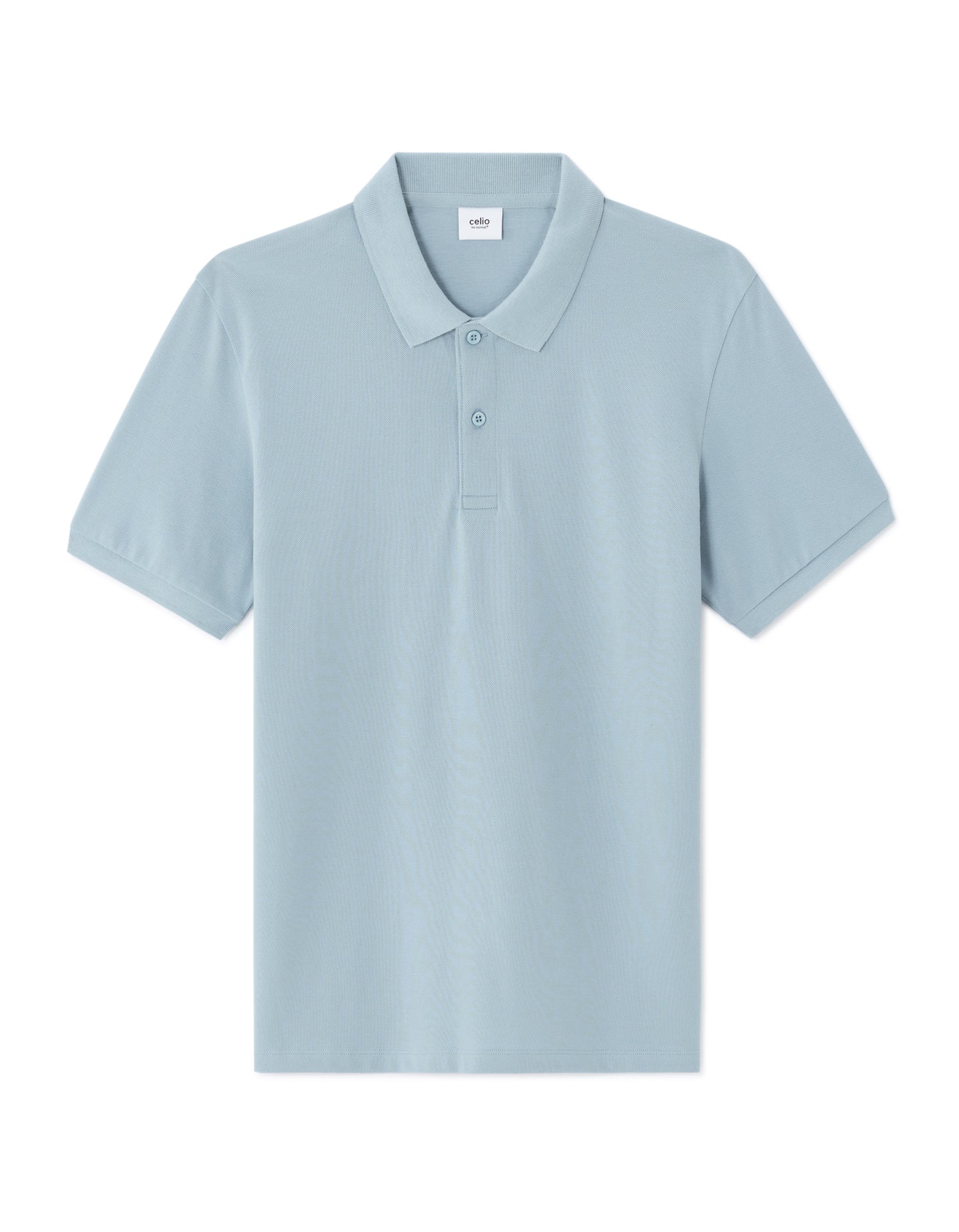 Slim Fit 100% Cotton Polo Collar T-Shirt - Blue