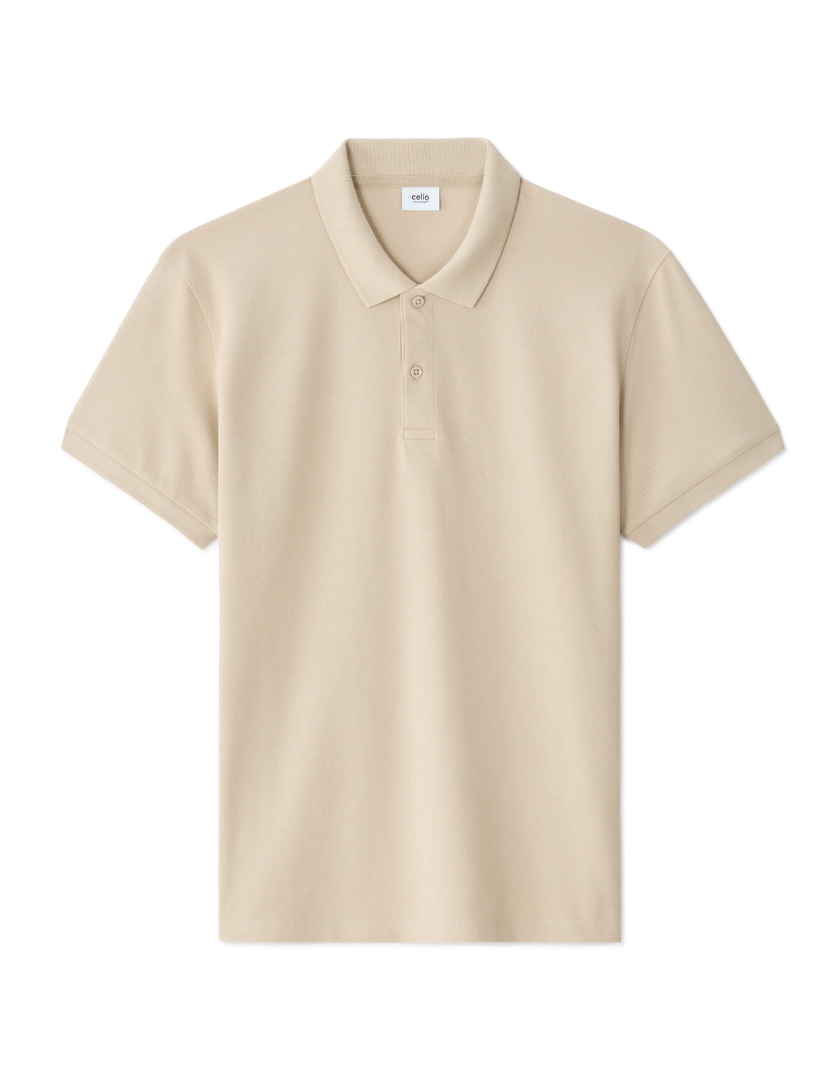 Regular Fit 100% Cotton Polo T-Shirt - Beige