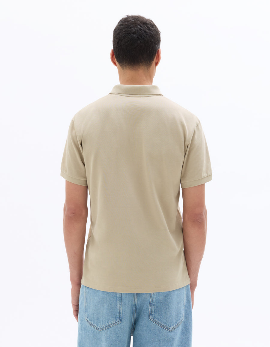 Regular Fit 100% Cotton Polo T-Shirt - Beige