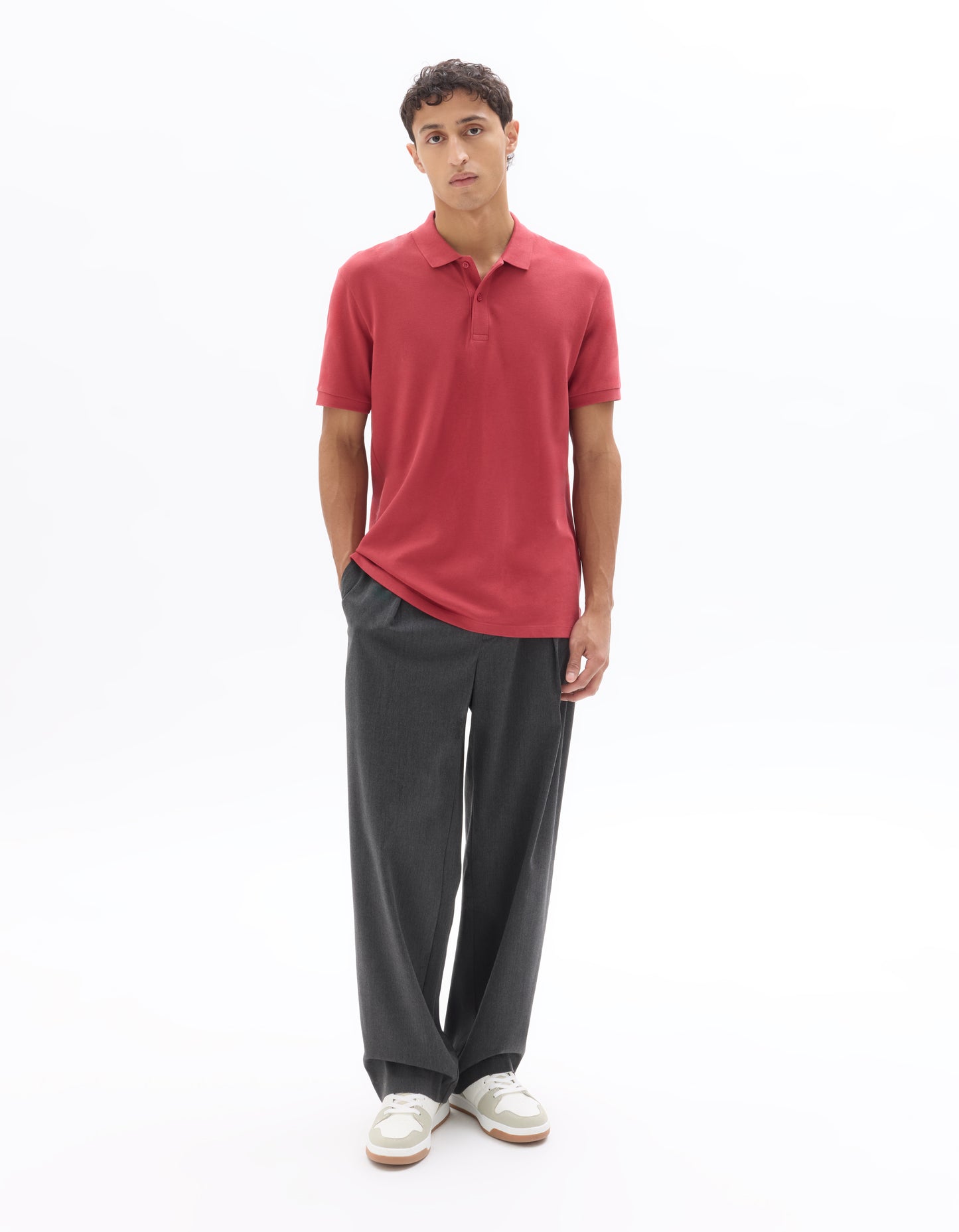 Celio Solid Regular Fit Cotton Red Tshirts