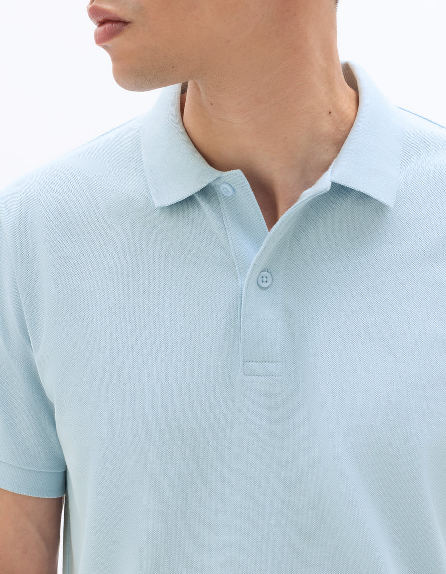 Regular Fit 100% Cotton Polo T-Shirt - Blue
