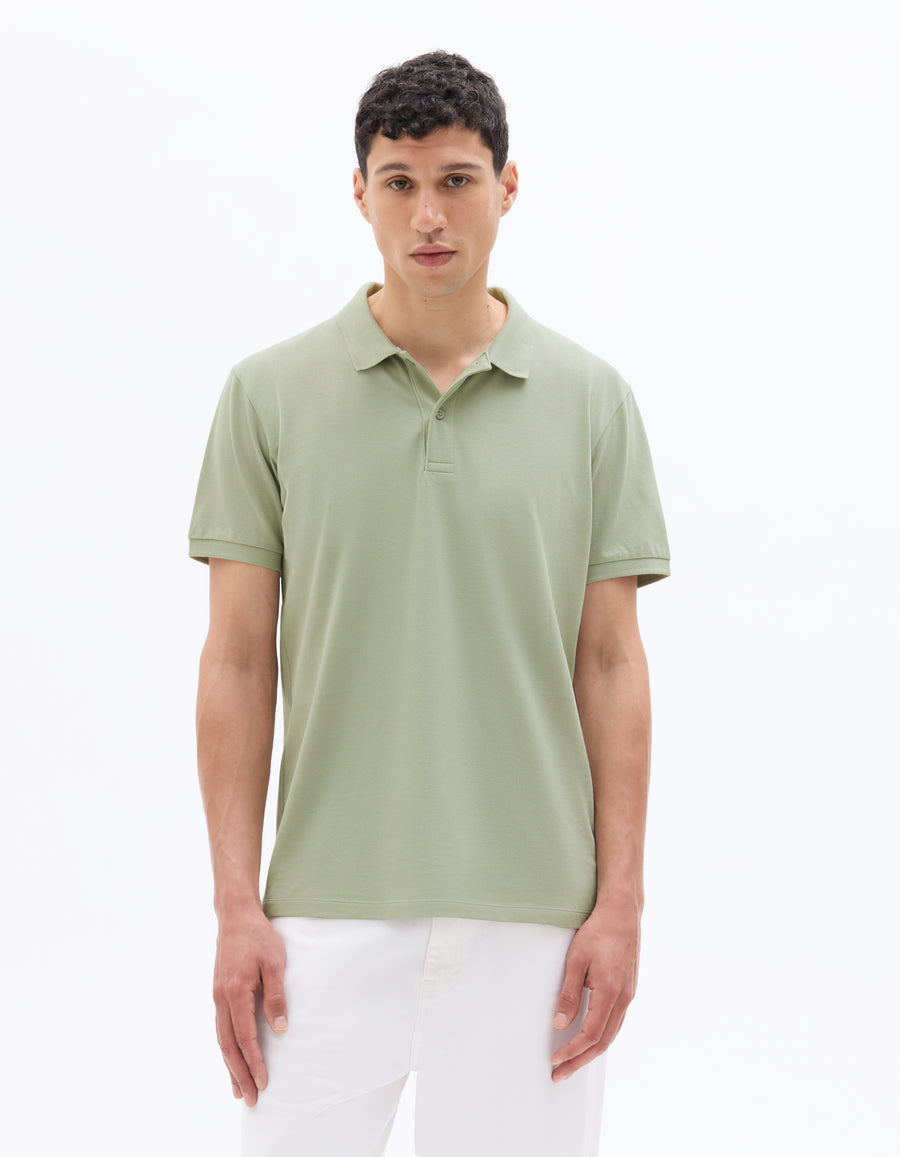 Regular Fit 100% Cotton Polo T-Shirt - Green
