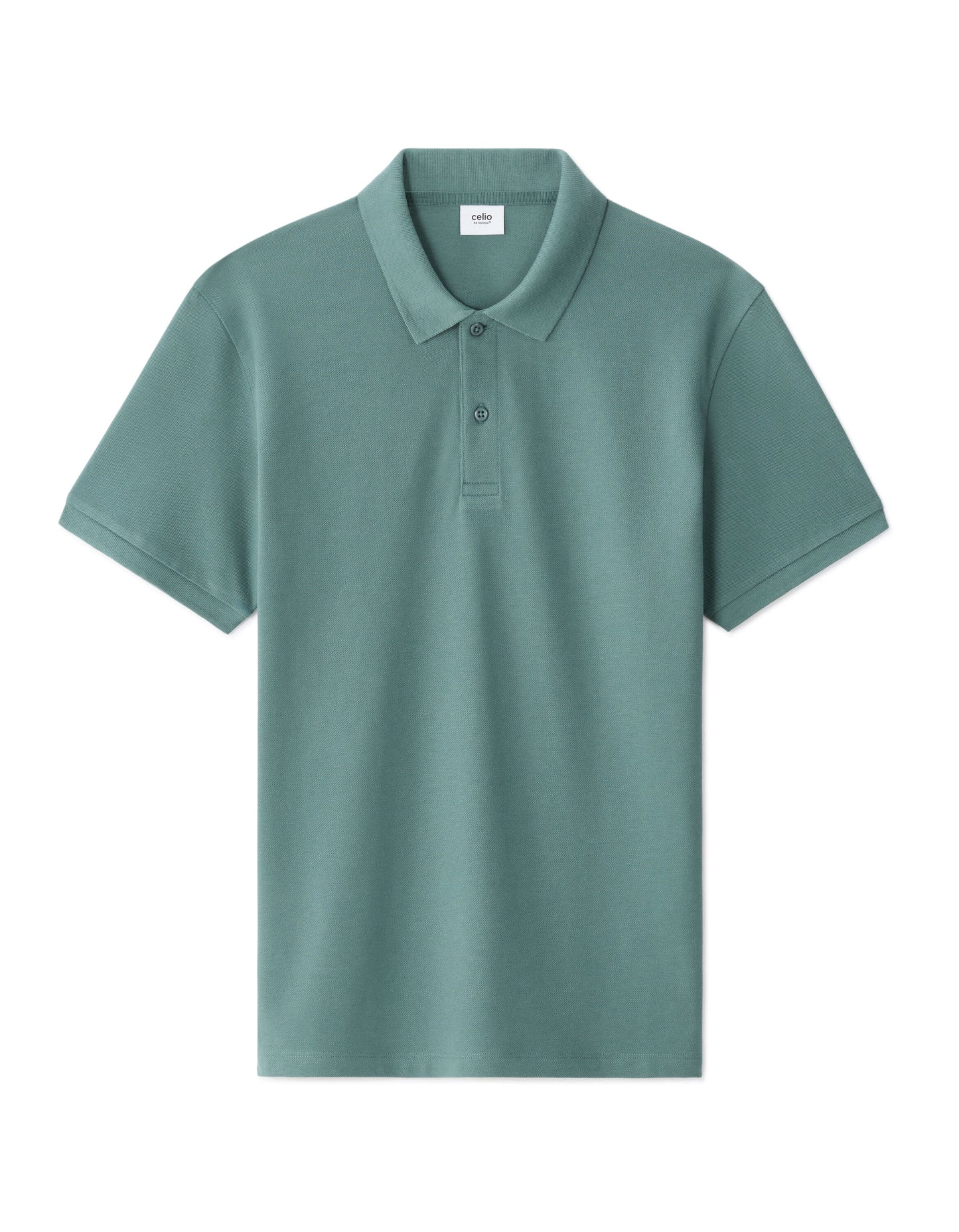 Slim Fit 100% Cotton Polo Collar T-Shirt - Green