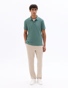 Slim Fit 100% Cotton Polo Collar T-Shirt - Green