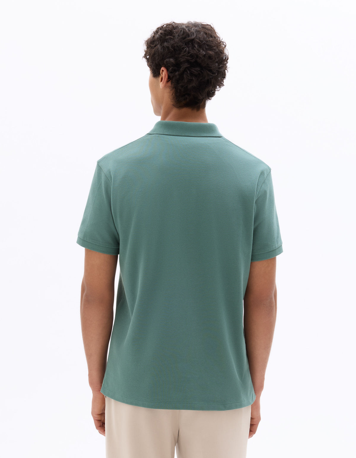 Slim Fit 100% Cotton Polo Collar T-Shirt - Green