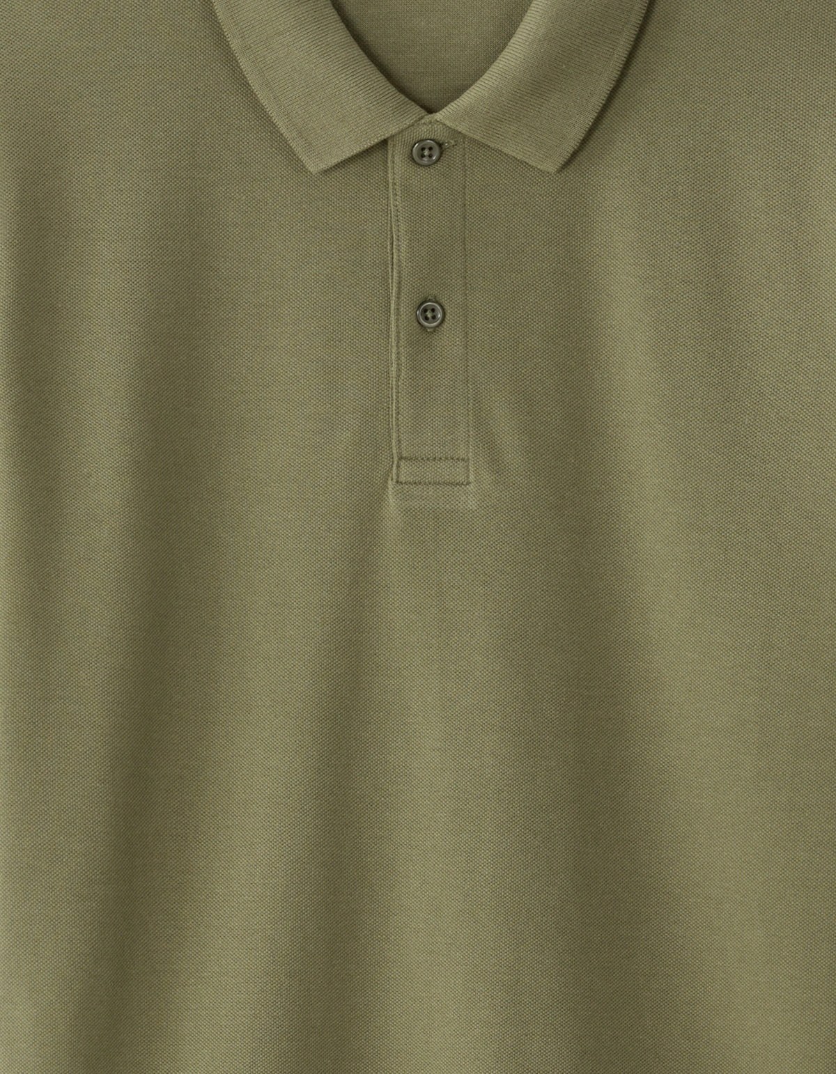 Slim Fit 100% Cotton Polo Collar T-Shirt - Olive Green