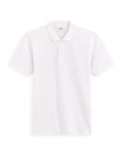 Regular Fit 100% Cotton Solid Polo Collar T Shirts - White