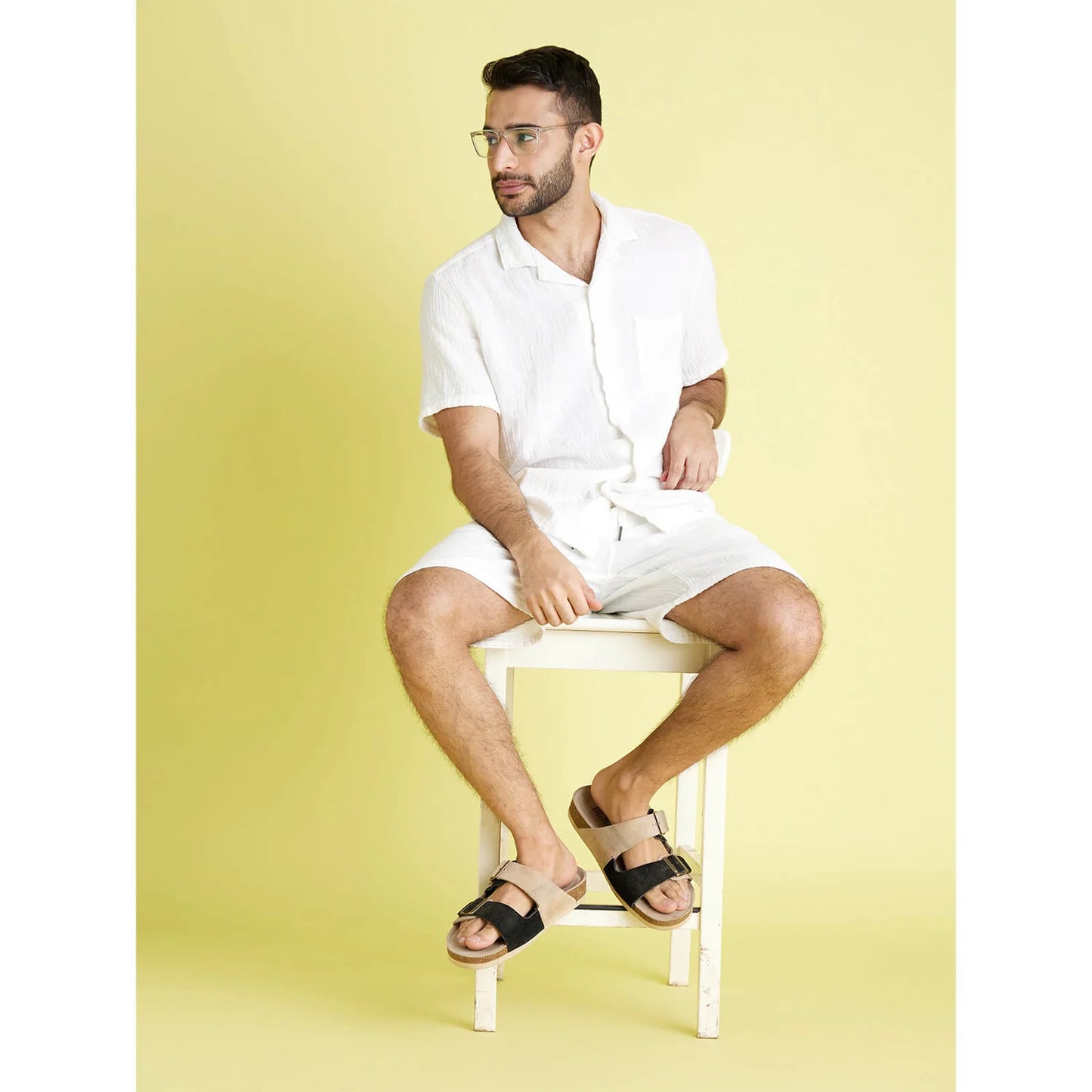 Celio* Solid Regular Fit Cotton White Shirt