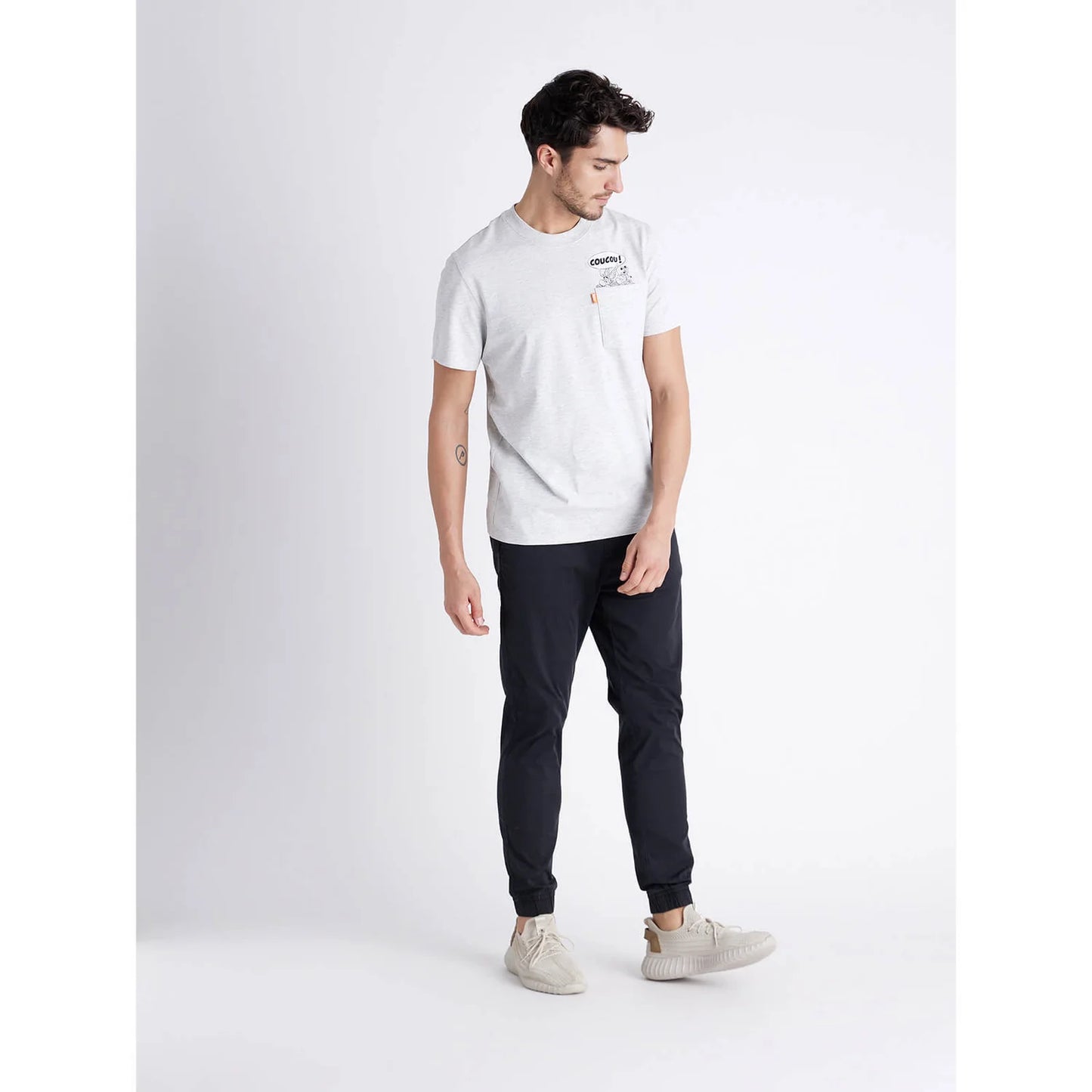 Celio* Asterix Regular Fit Cotton Grey T-Shirt