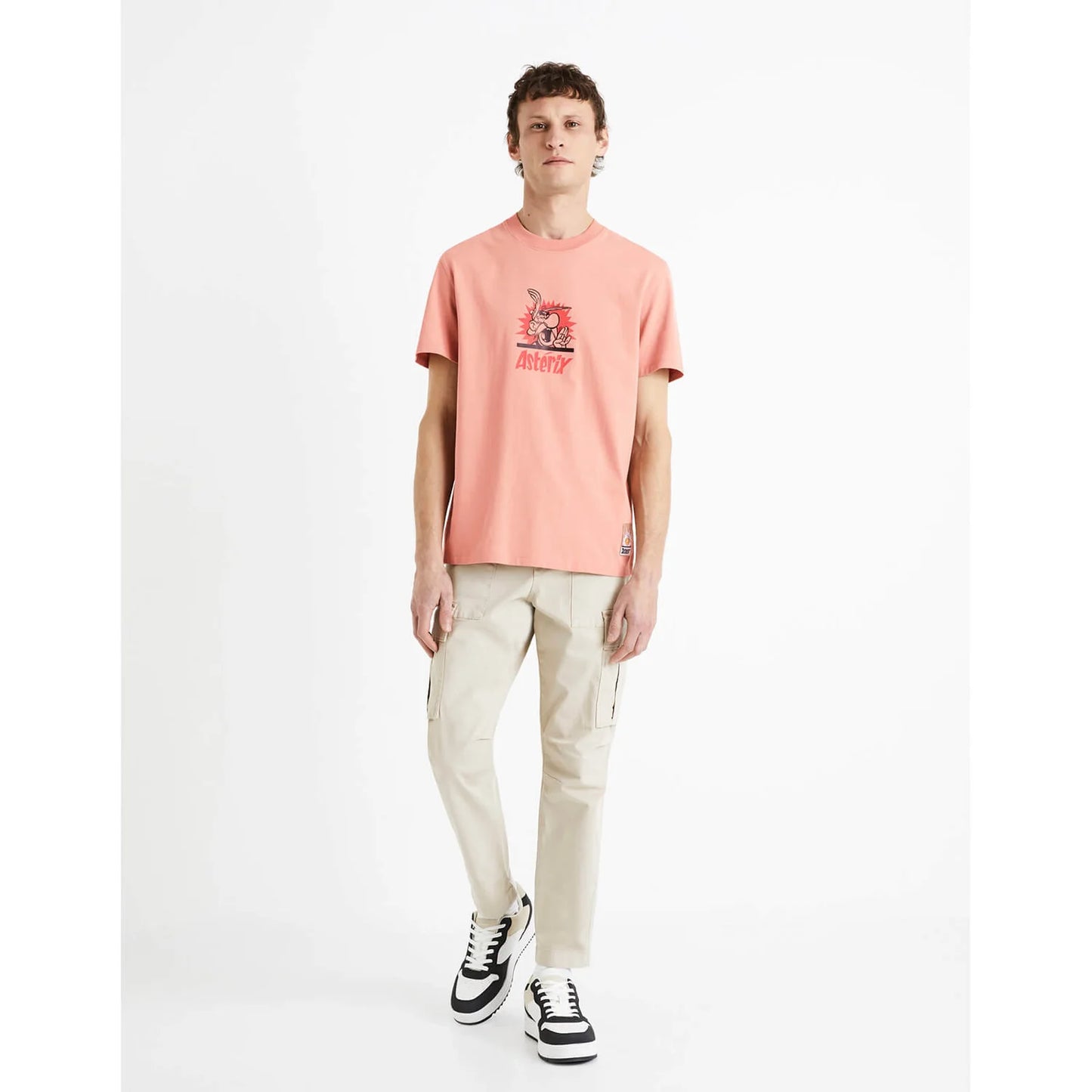 Celio* Asterix Regular Fit Cotton Pink T-Shirt