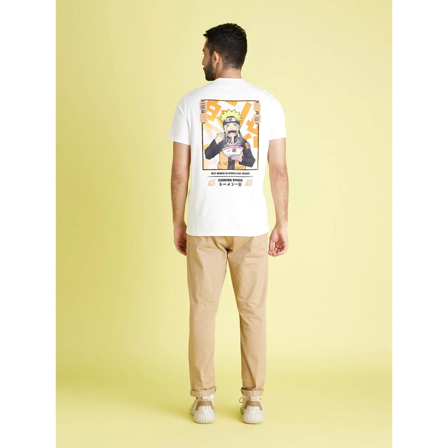 Celio* Naruto Regular Fit Cotton White T-Shirt