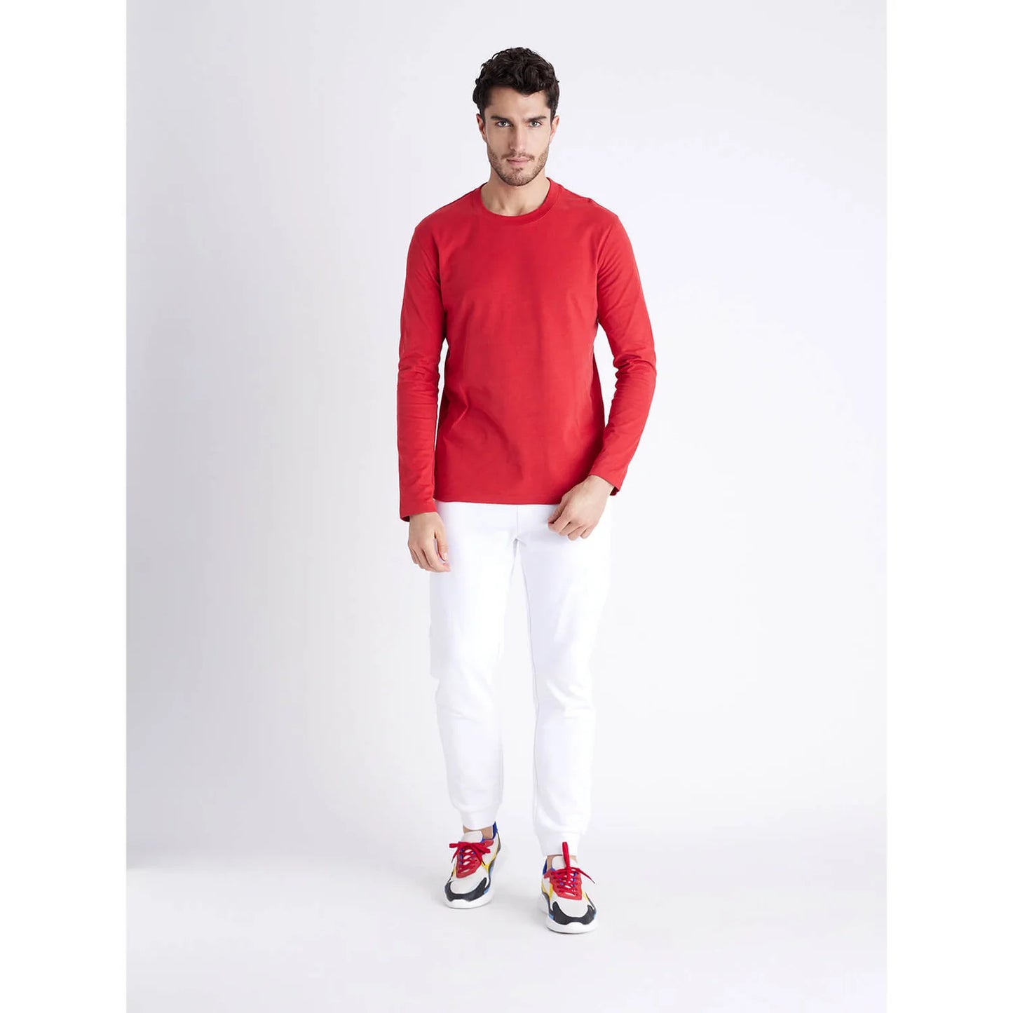 Celio* Solid Regular Fit Cotton Red T-Shirt