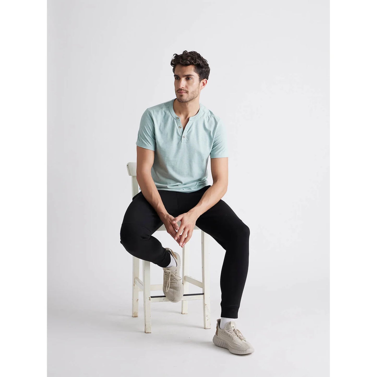 Celio* Solid Regular Fit Poly-Cotton Green T-Shirt