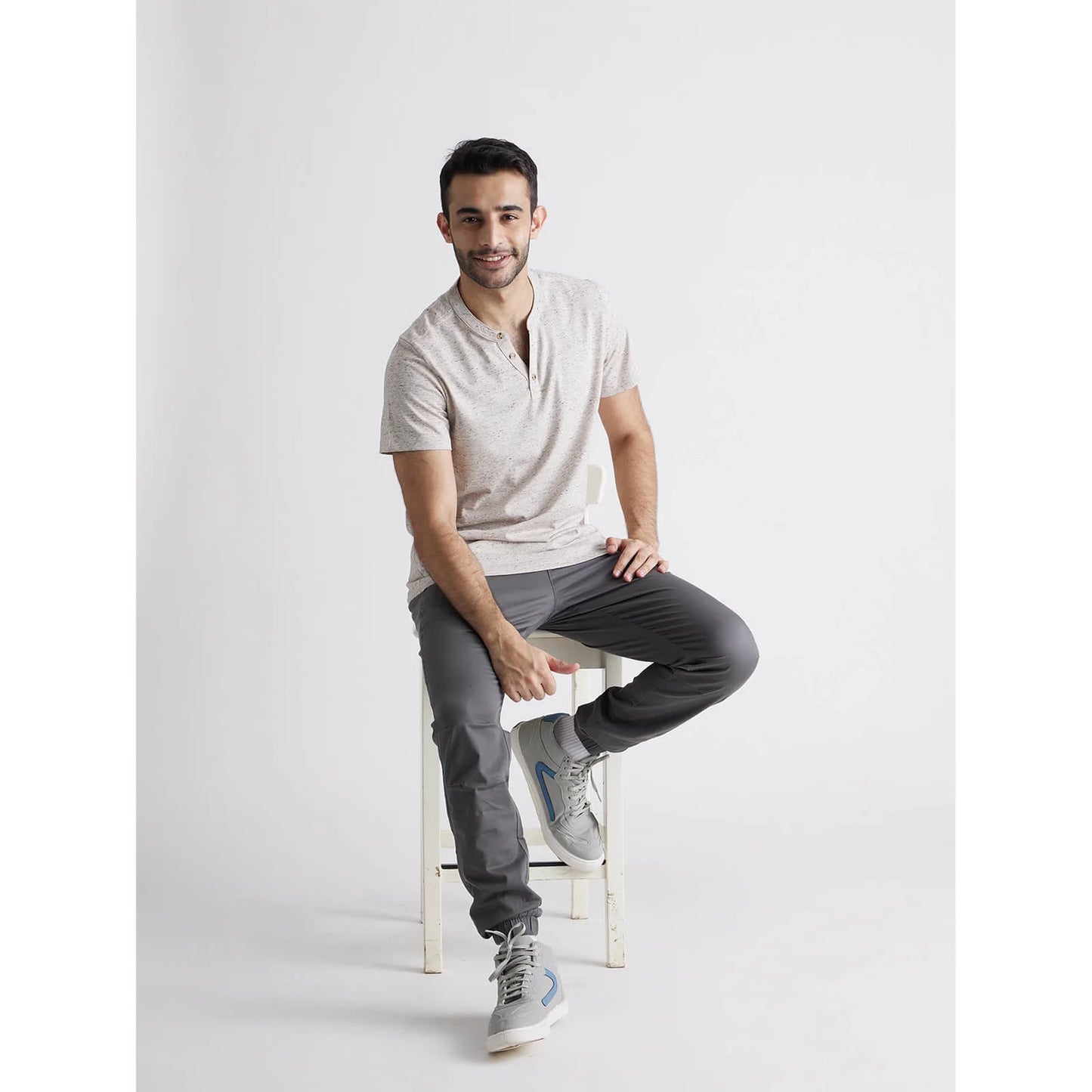 Celio* Printed Regular Fit Poly-Cotton Beige T-Shirt