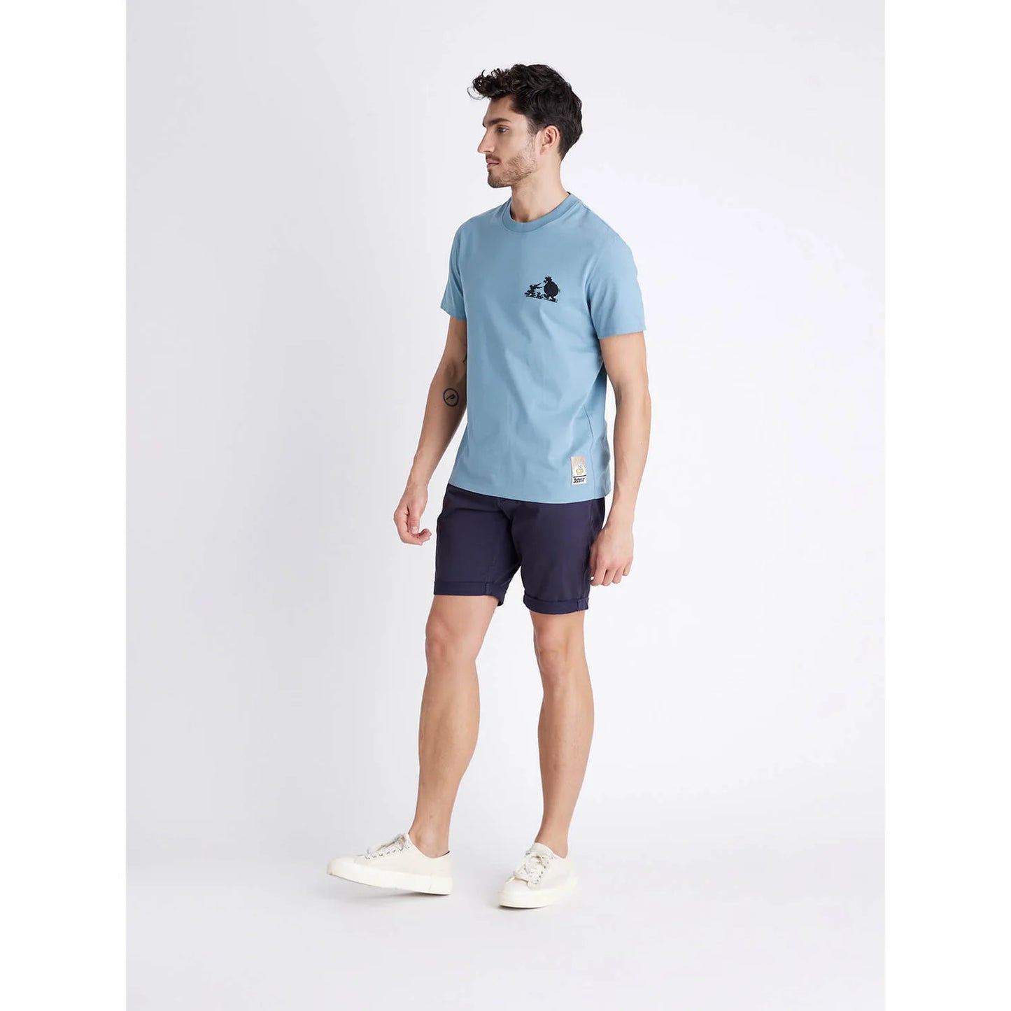 Celio* Asterix Regular Fit Cotton Blue T-Shirt