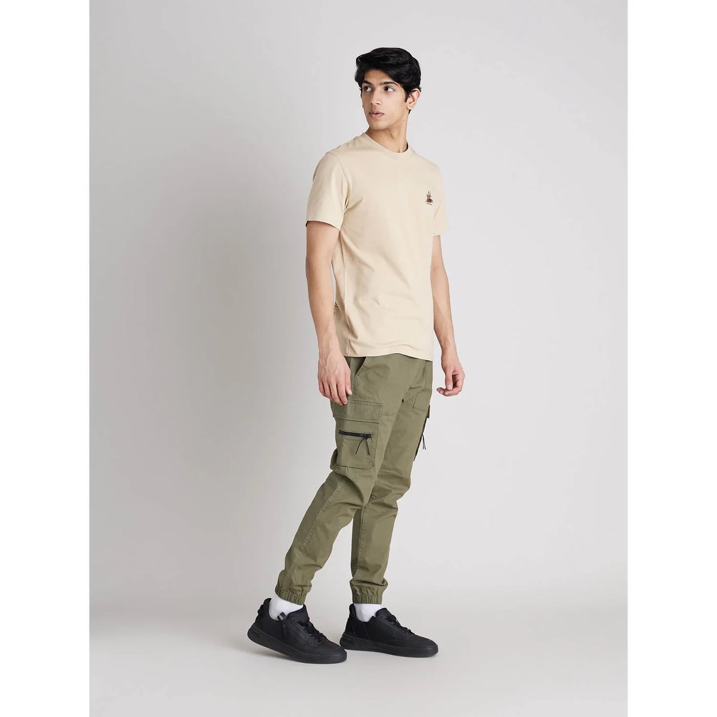 Celio* Asterix Regular Fit Cotton Beige T-Shirt