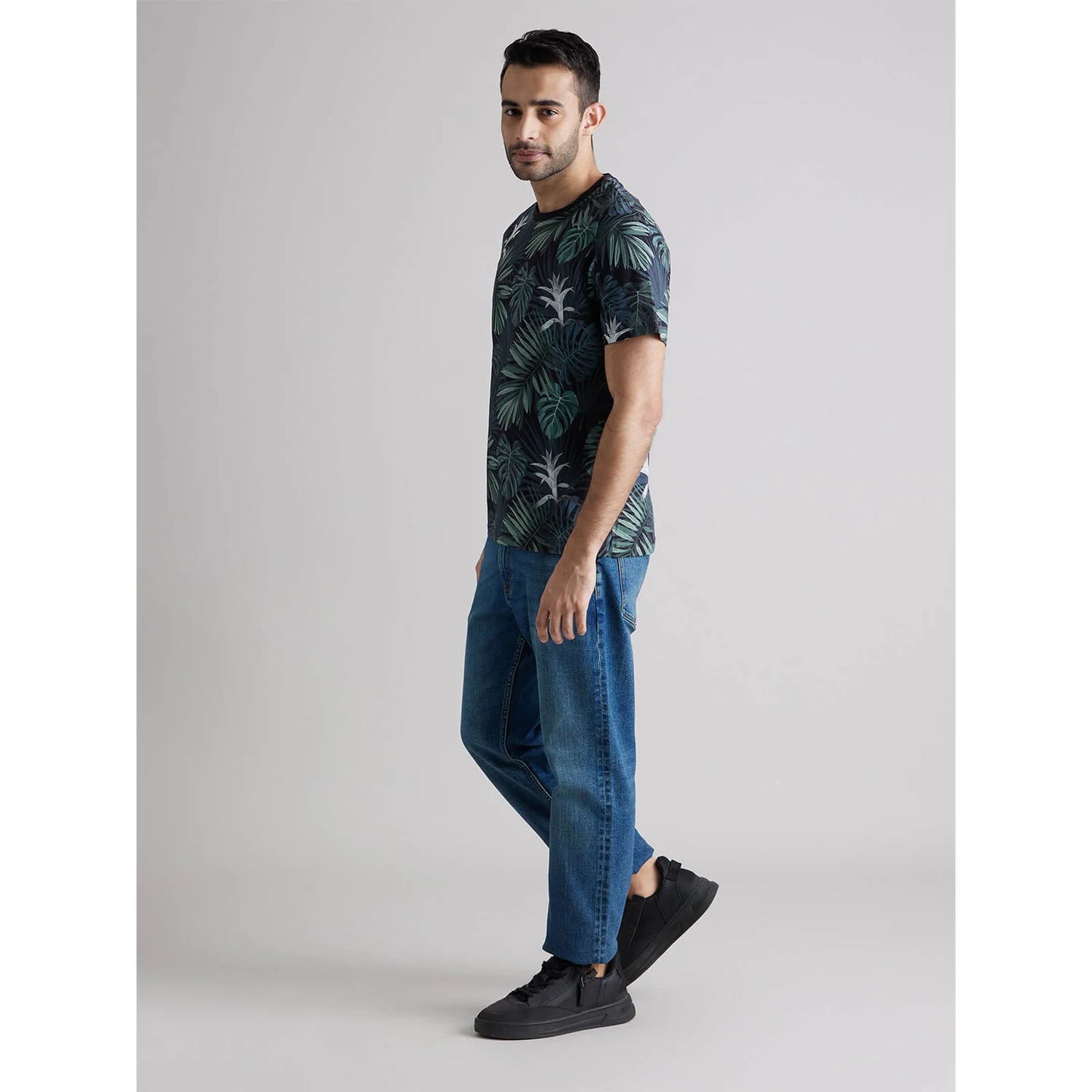 Celio* Tropical Regular Fit Cotton Multi T-Shirt