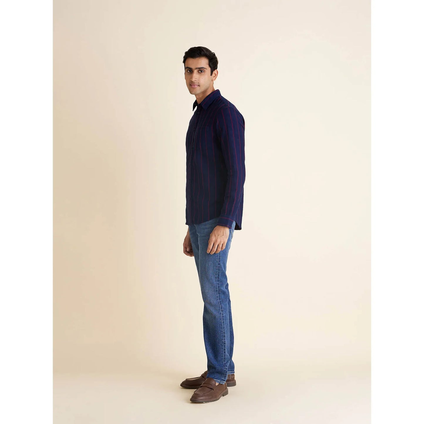 Celio* Checked Regular Fit Cotton Green Shirt