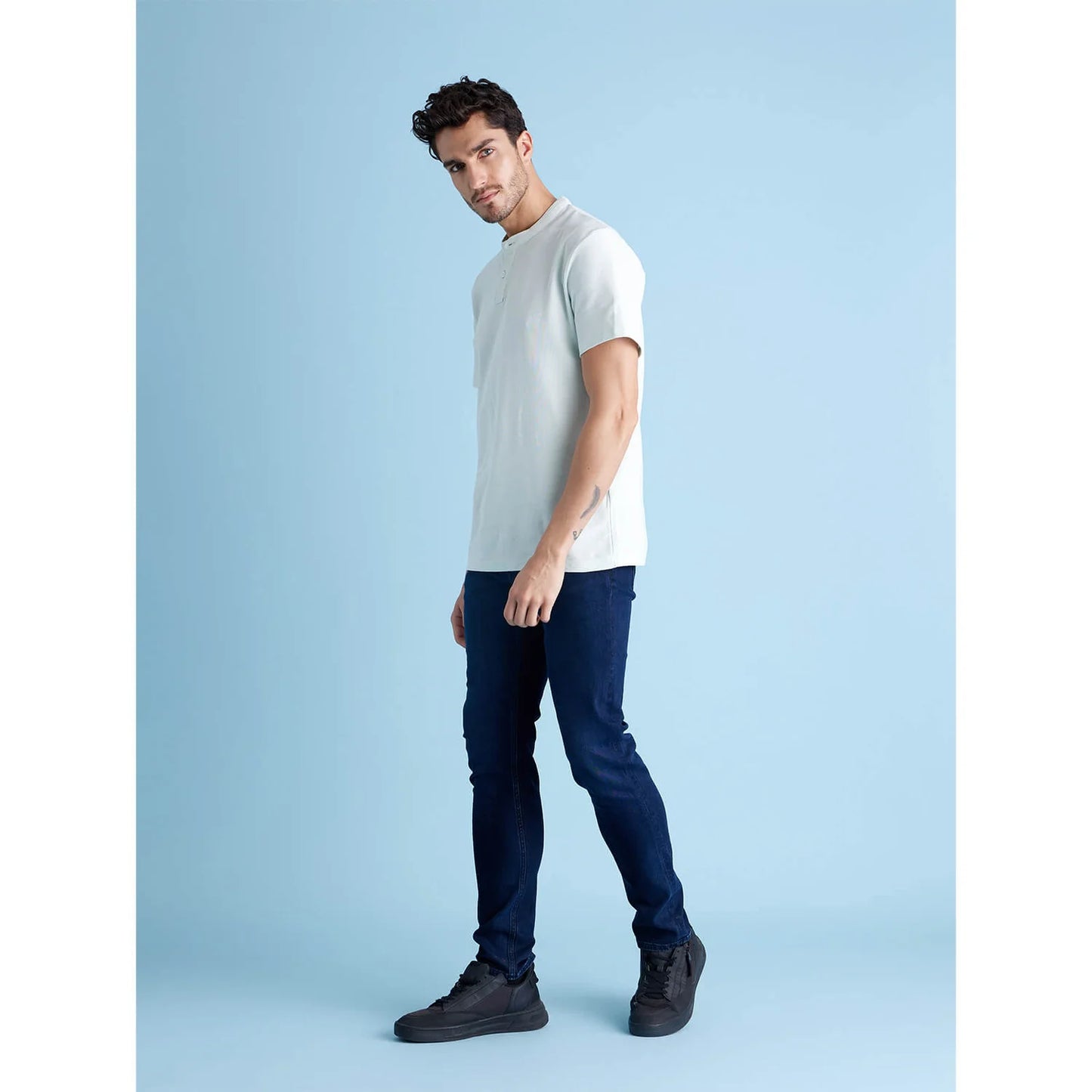 Celio* Solid Regular Fit Cotton White T-Shirt