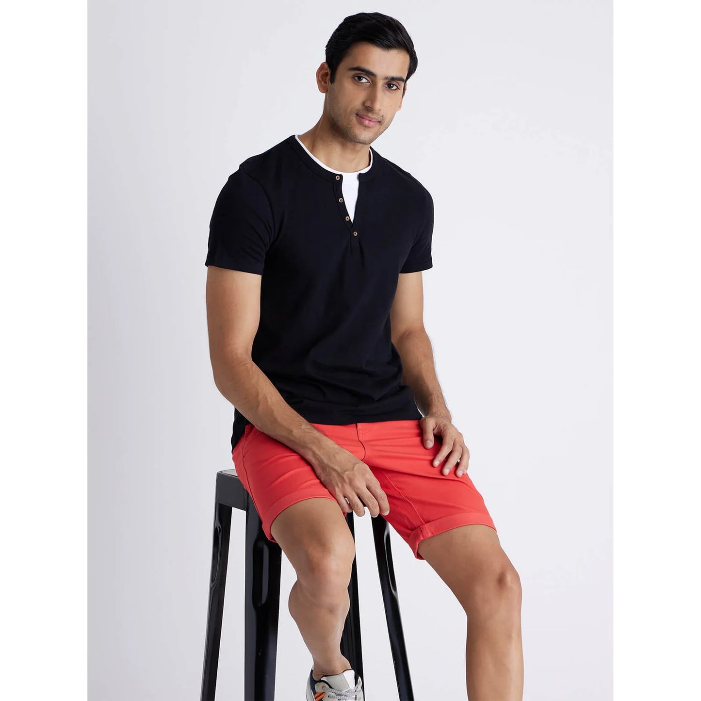Celio* Solid Regular Fit Cotton Black T-Shirt