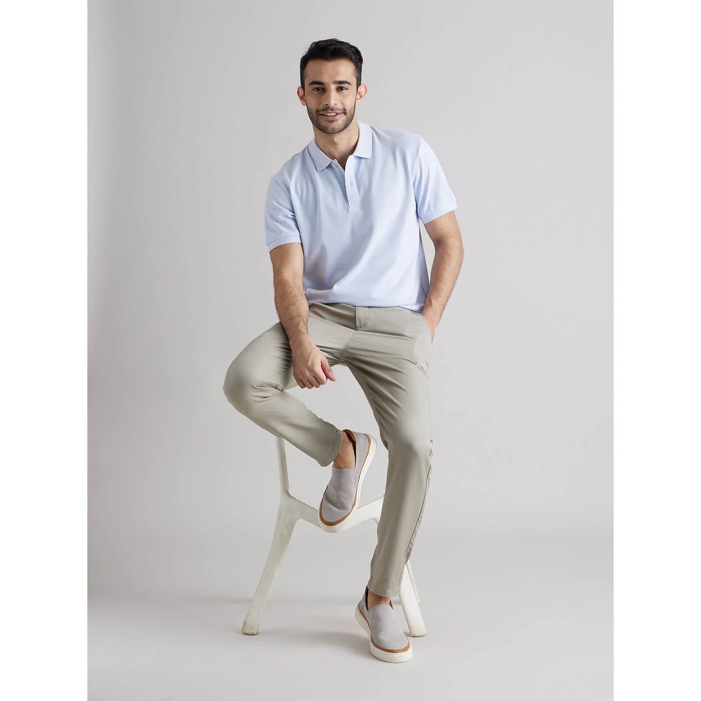 Celio* Solid Regular Fit Cotton Blue T-Shirt