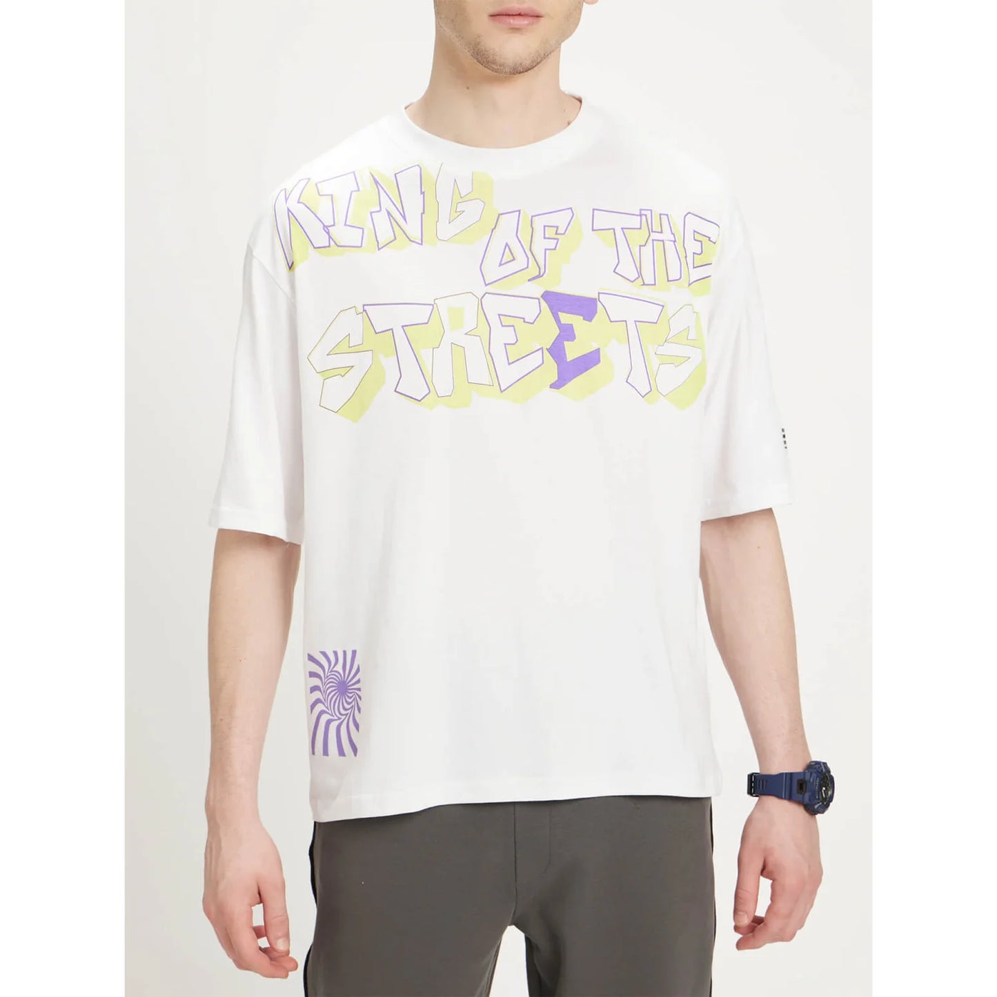 Celio* Printed Regular Fit Cotton White T-Shirt