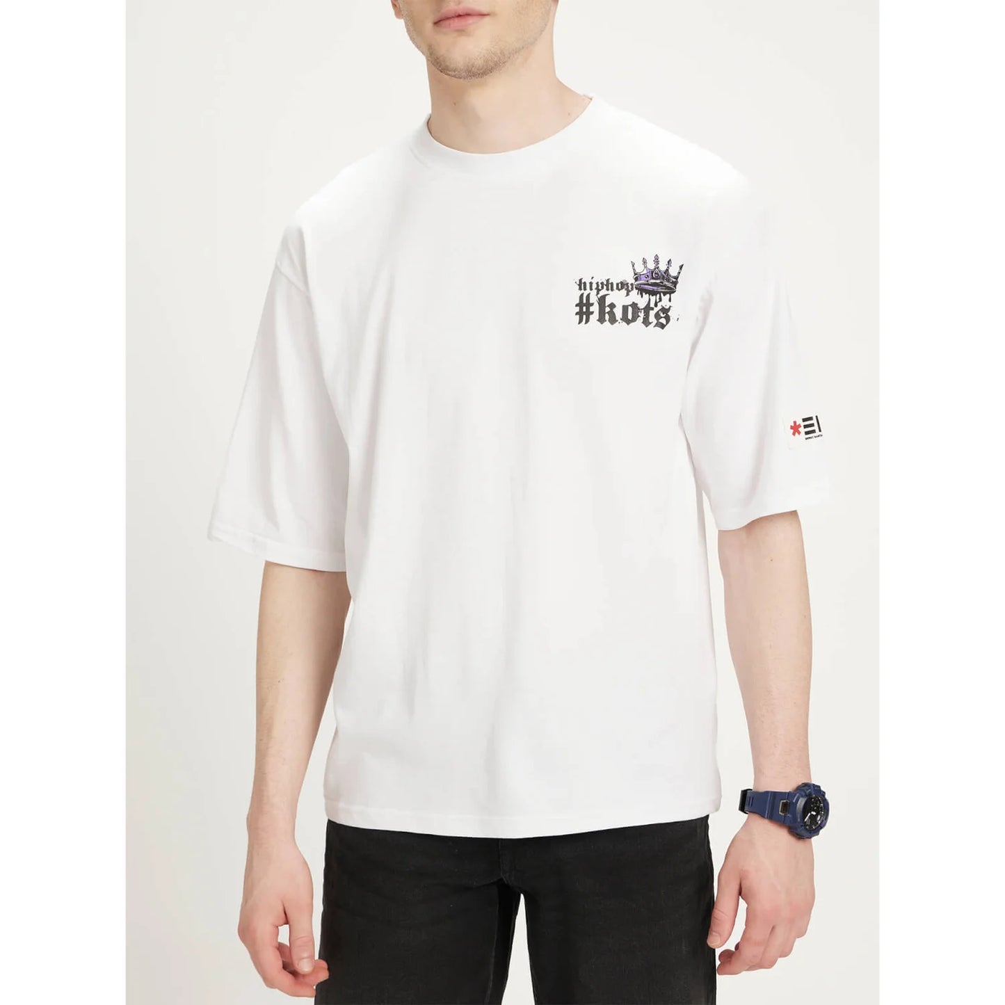 Celio* Printed Regular Fit Cotton White T-Shirt
