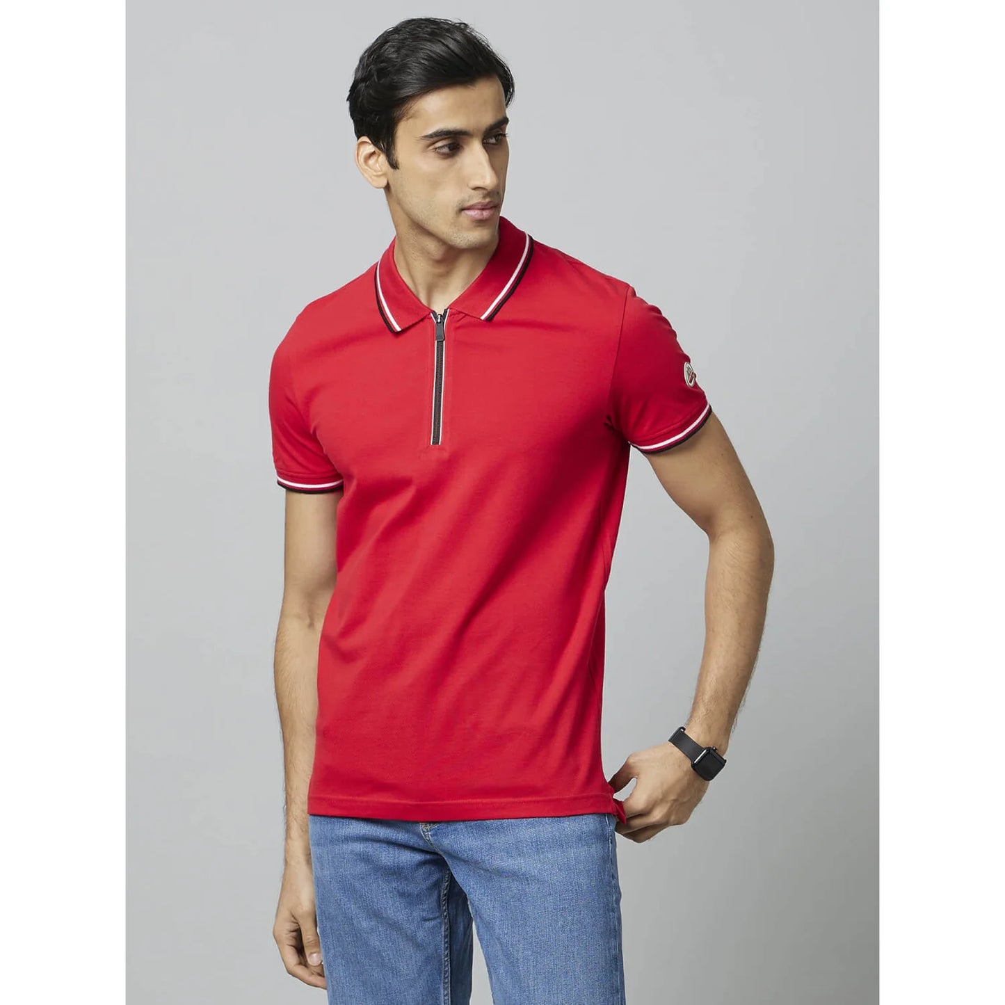 Celio* Chamonix Regular Fit Cotton-Blend Red T-Shirt