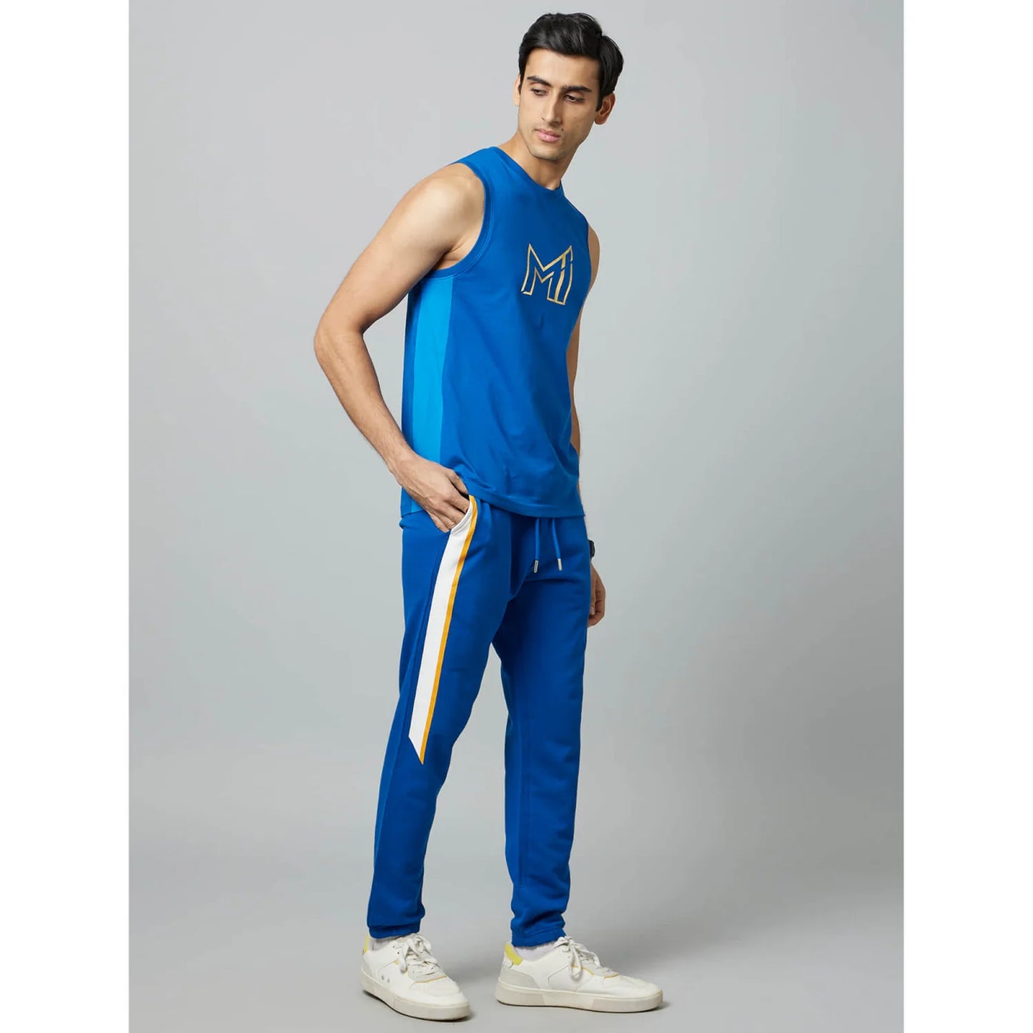 Celio* Mumbai Indians Regular Fit Cotton Blue T-Shirt