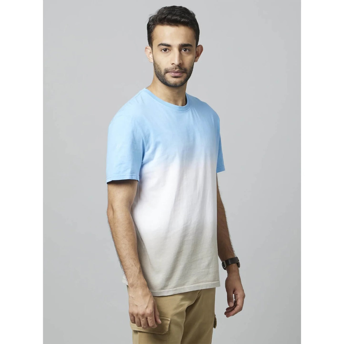 Celio* Ombre Regular Fit Cotton Blue T-Shirt