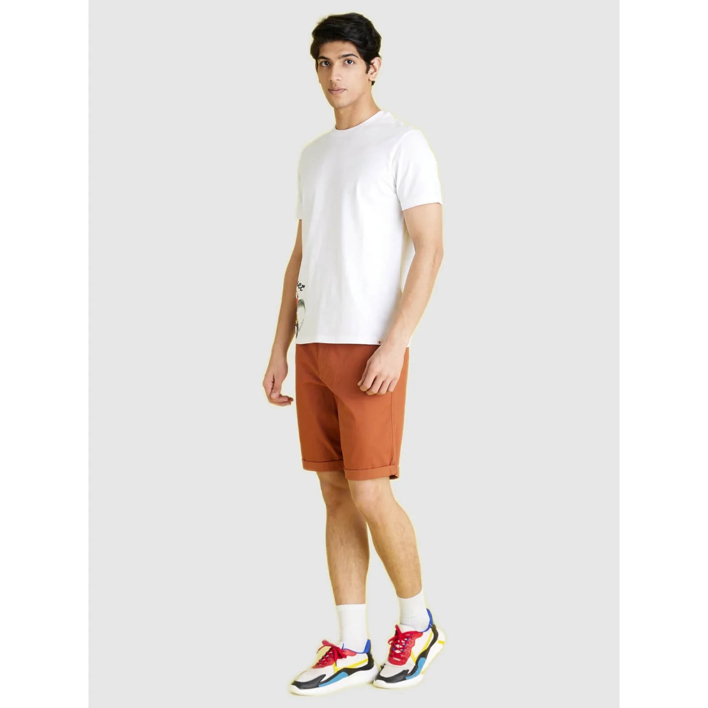 Celio* Graphics Regular Fit Cotton White T-Shirt