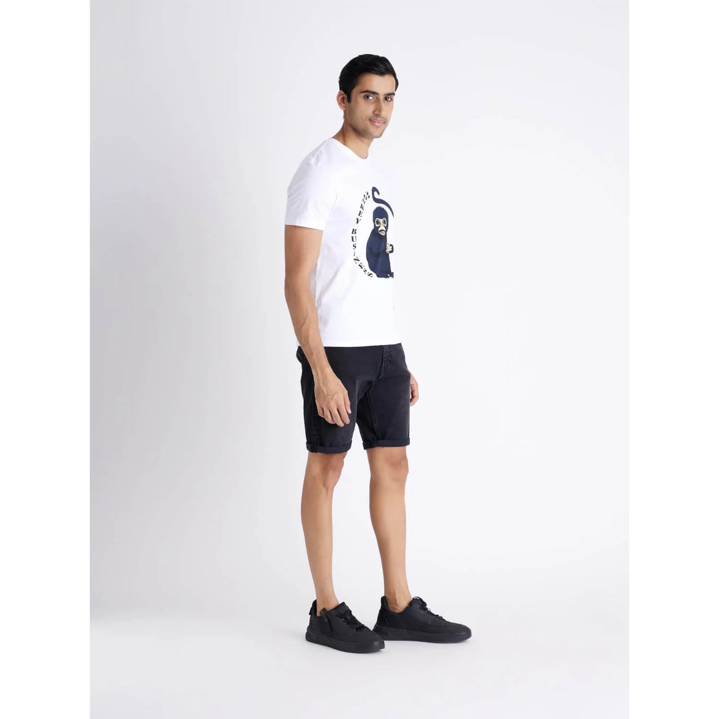 Celio* Graphics Regular Fit Cotton White T-Shirt